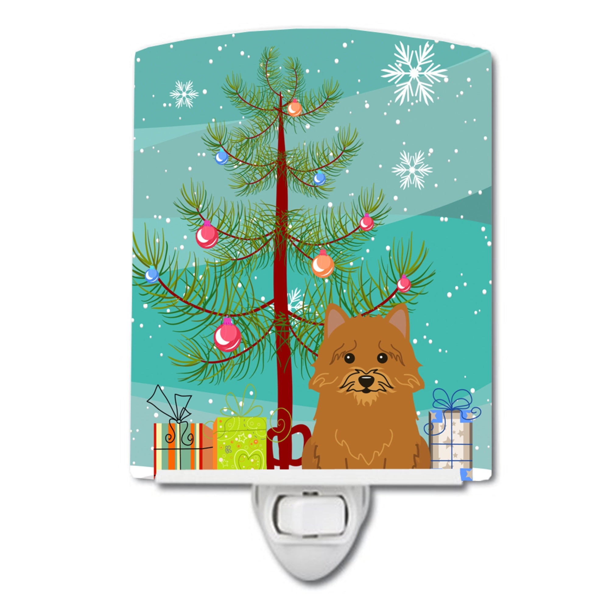  inchCarolines Treasures Merry Christmas Tree Norwich Terrier Ceramic Night Light, 6x4, Multicolor inch