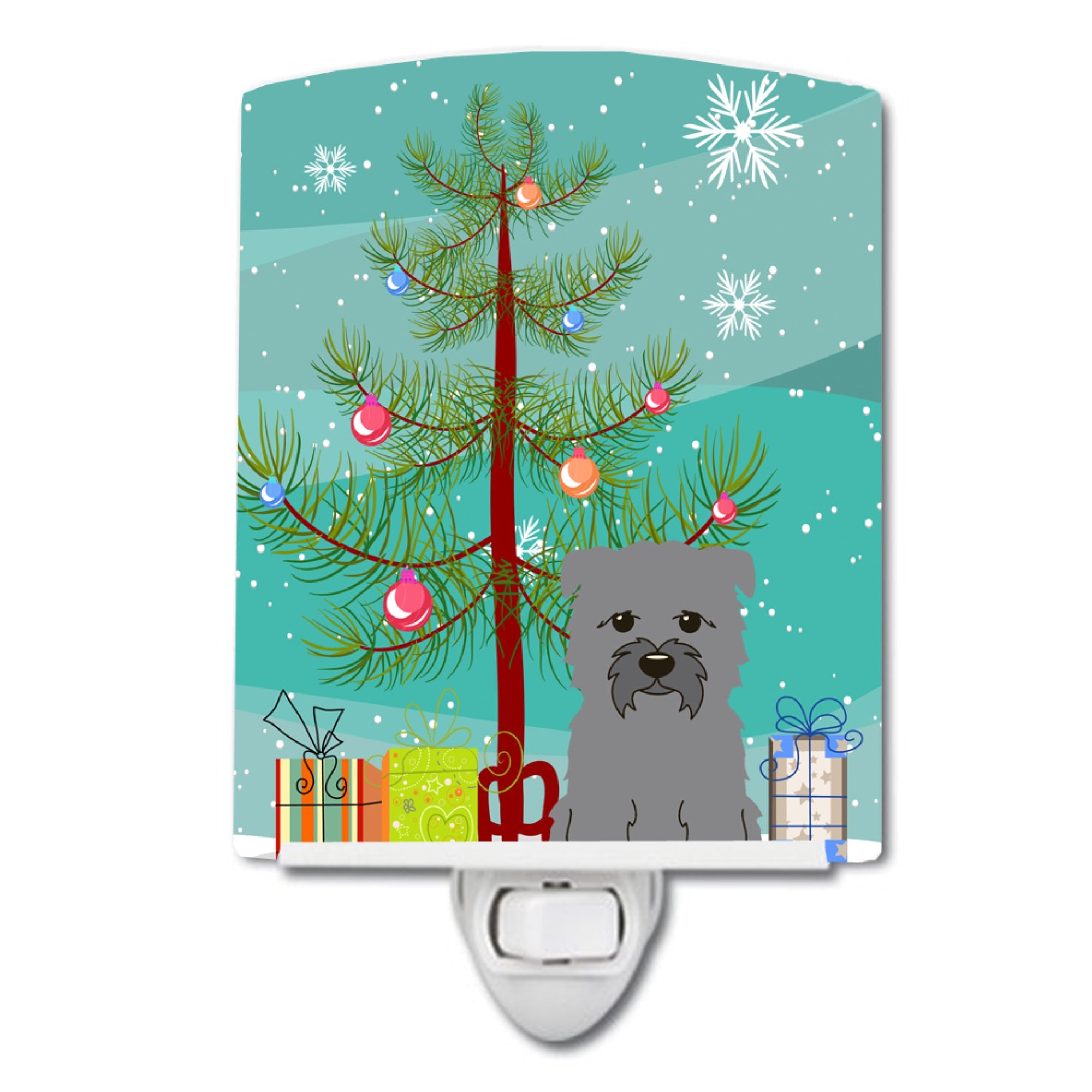  inchCarolines Treasures Merry Christmas Tree Glen of Imal Grey Ceramic Night Light, 6x4, Multicolor inch