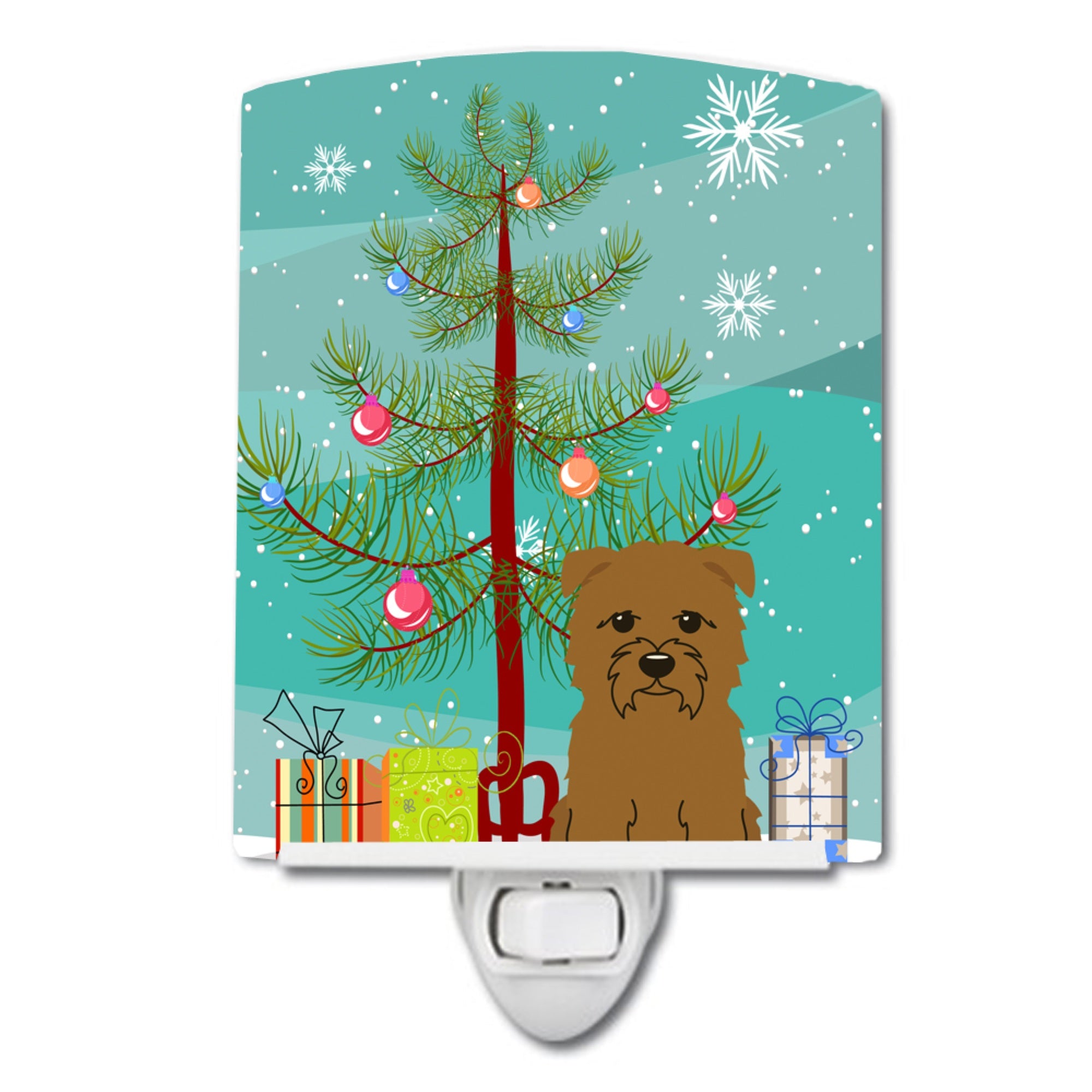  inchCarolines Treasures Merry Christmas Tree Glen of Imal Tan Ceramic Night Light, 6x4, Multicolor inch