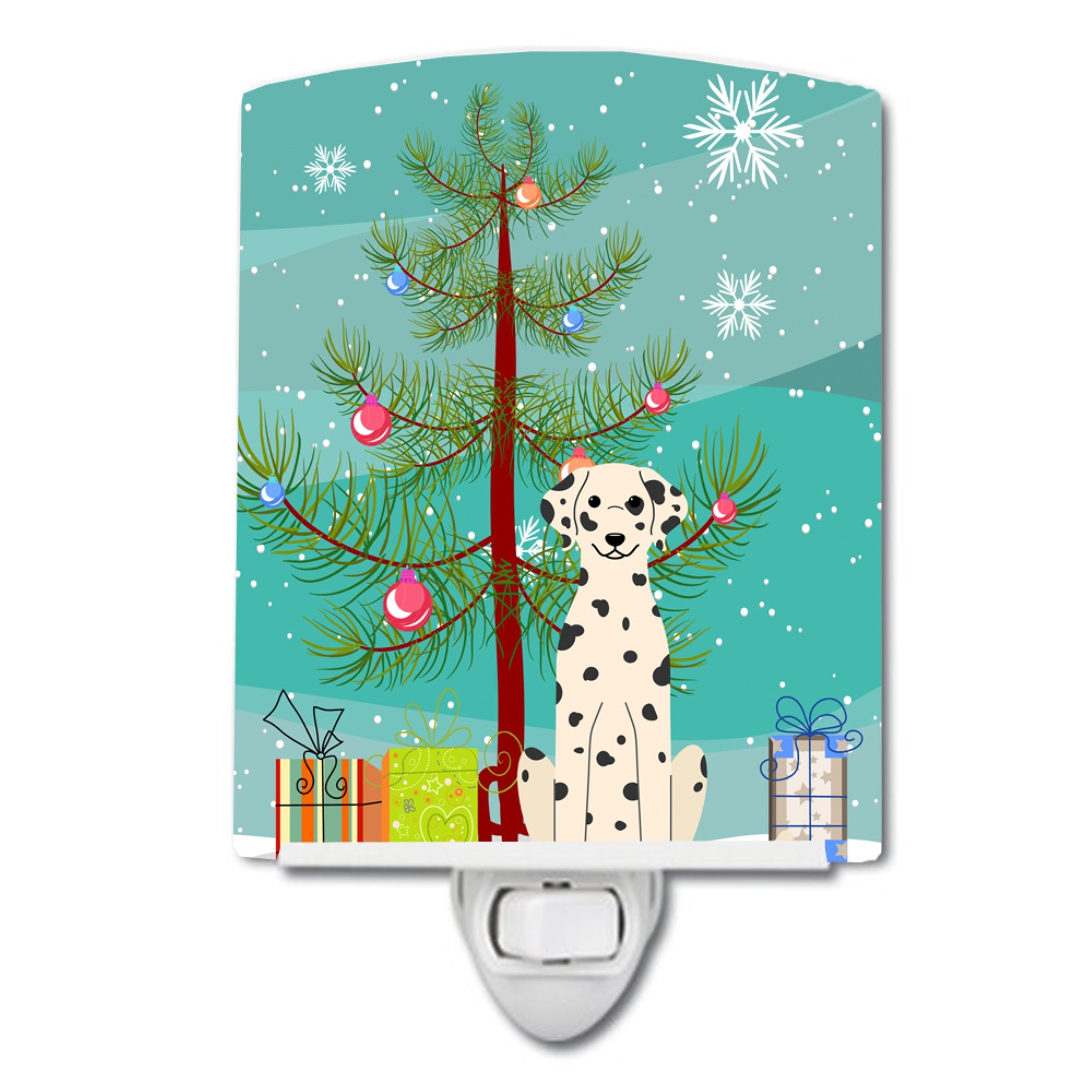  inchCarolines Treasures Merry Christmas Tree Dalmatian Ceramic Night Light, 6x4, Multicolor inch