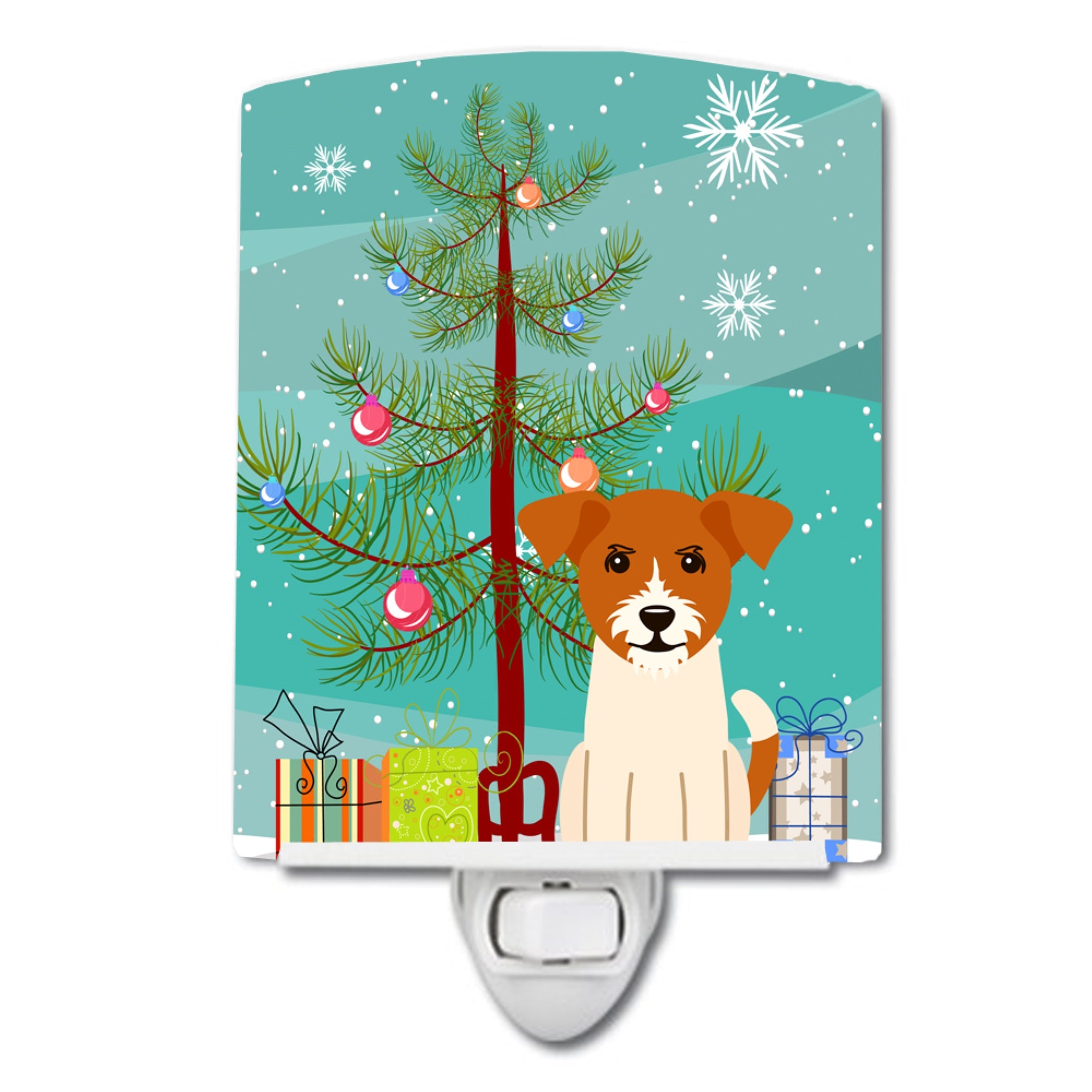  inchCarolines Treasures Merry Christmas Tree Jack Russell Terrier Ceramic Night Light, 6x4, Multicolor inch