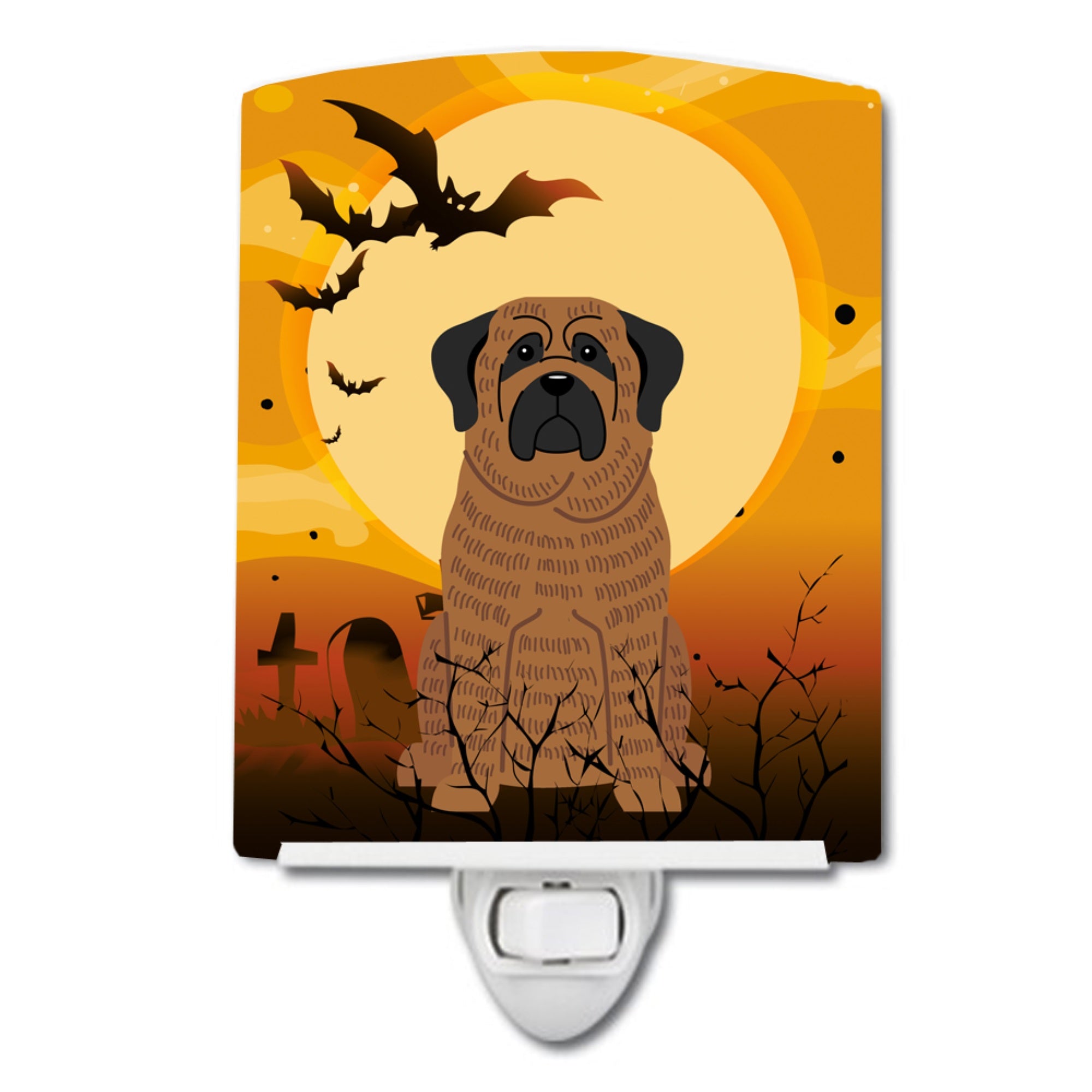  inchCarolines Treasures Halloween Mastiff Brindle Ceramic Night Light, 6x4, Multicolor inch