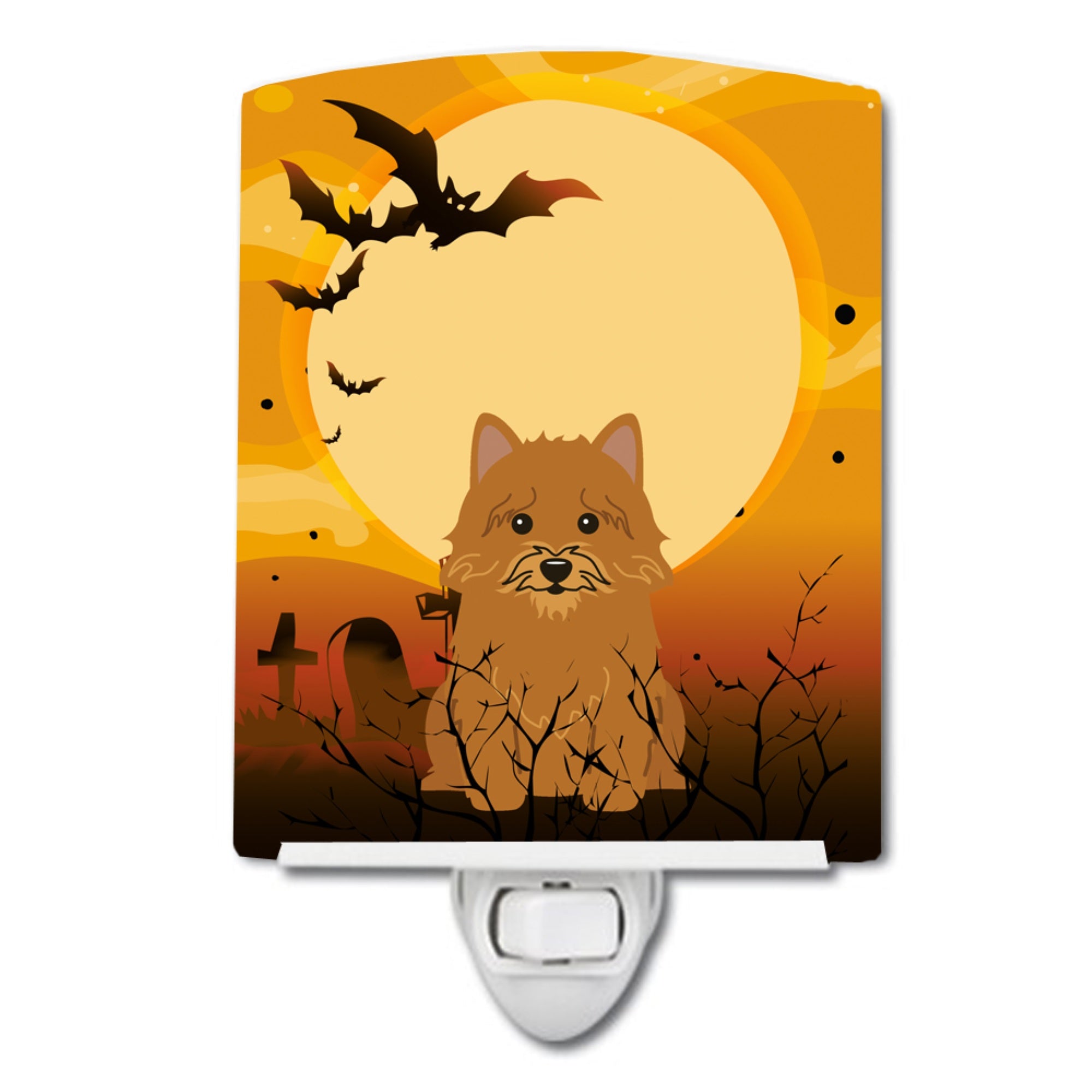  inchCarolines Treasures Halloween Norwich Terrier Ceramic Night Light, 6x4, Multicolor inch