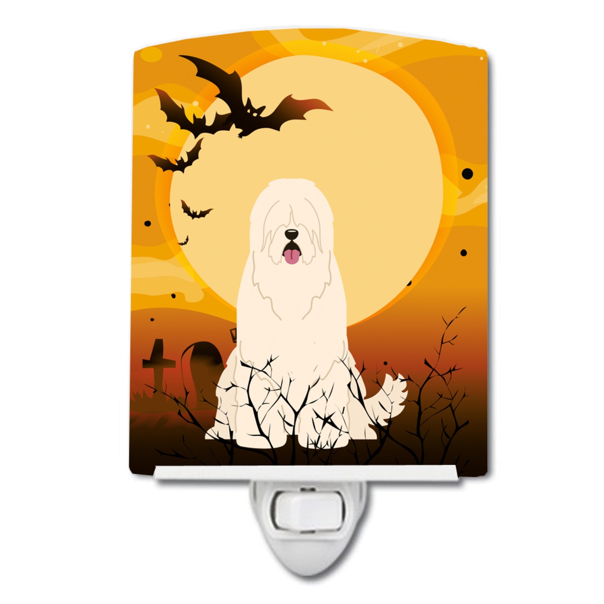  inchCarolines Treasures Halloween South Russian Sheepdog Ceramic Night Light, 6x4, Multicolor inch
