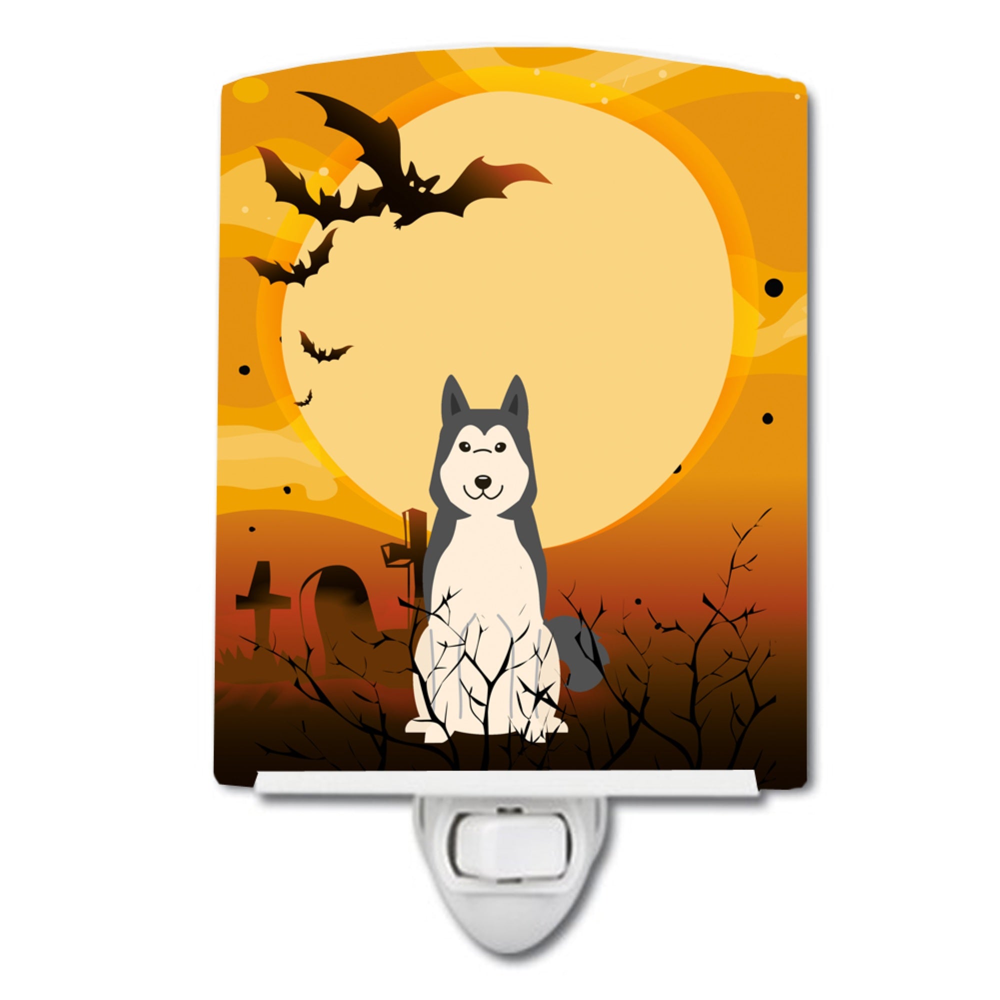  inchCarolines Treasures Halloween West Siberian Laika Spitz Ceramic Night Light, 6x4, Multicolor inch
