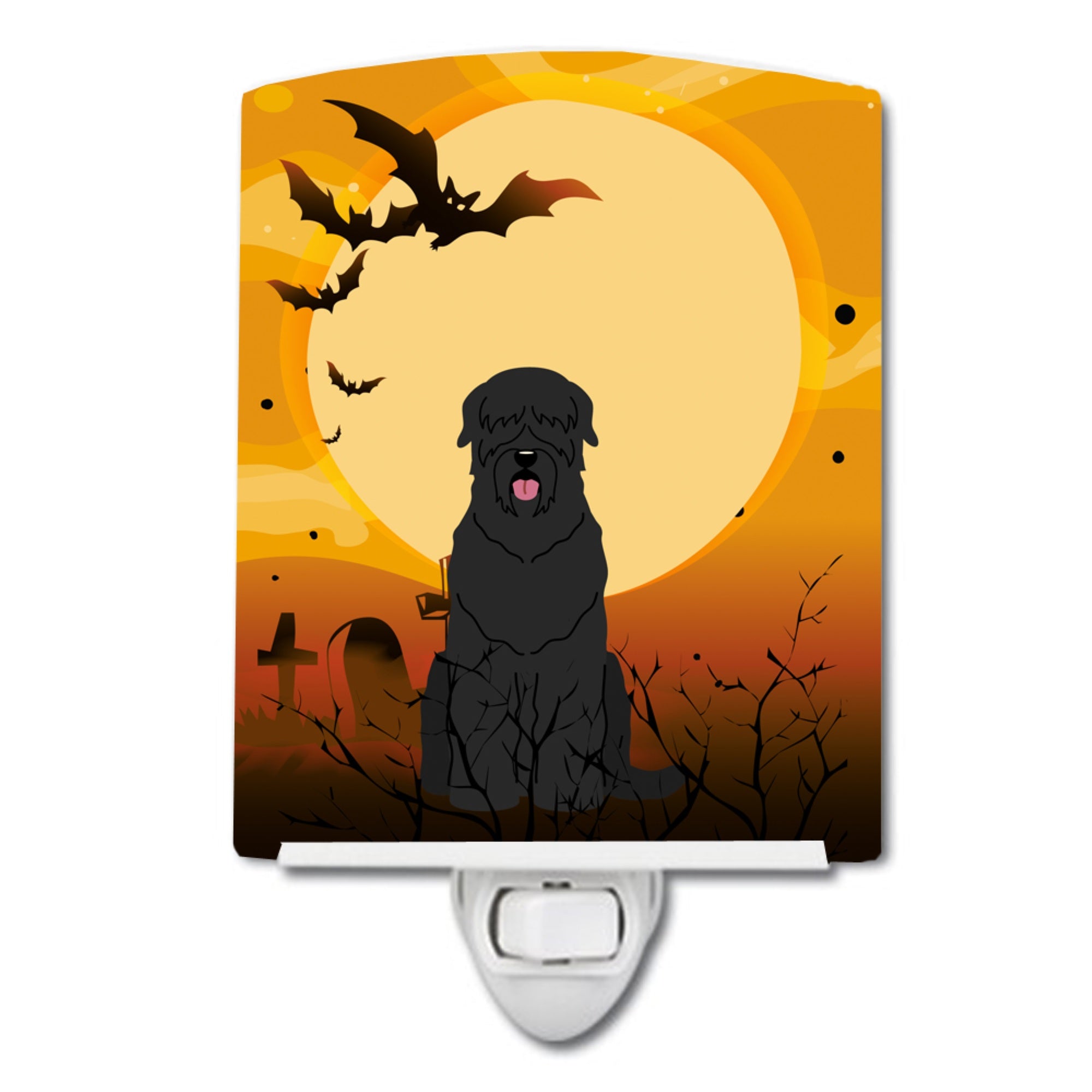  inchCarolines Treasures Halloween Black Russian Terrier Ceramic Night Light, 6x4, Multicolor inch
