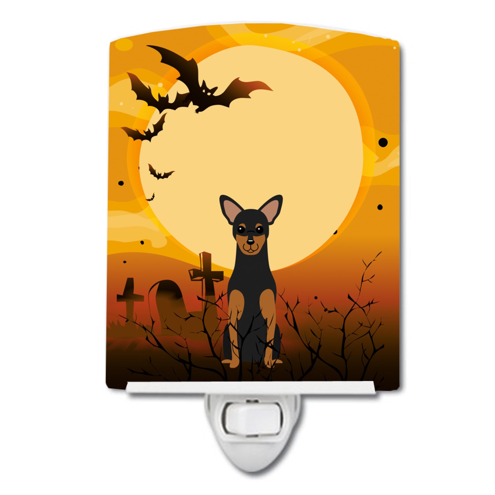  inchCarolines Treasures Halloween Manchester Terrier Ceramic Night Light, 6x4, Multicolor inch