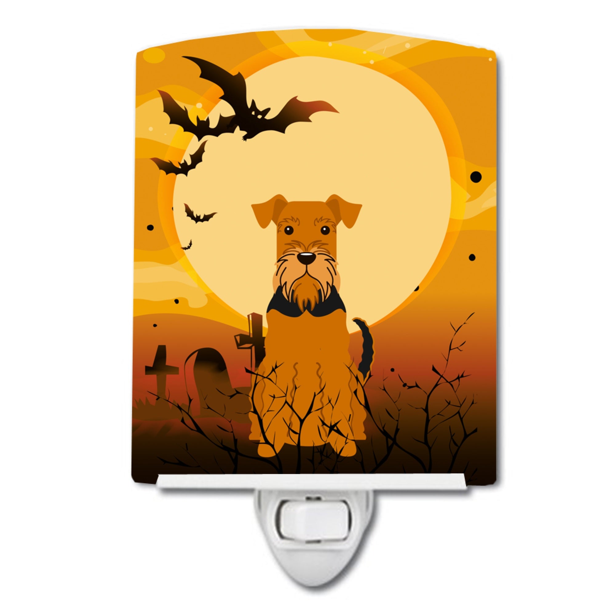  inchCarolines Treasures Halloween Airedale Ceramic Night Light, 6x4, Multicolor inch