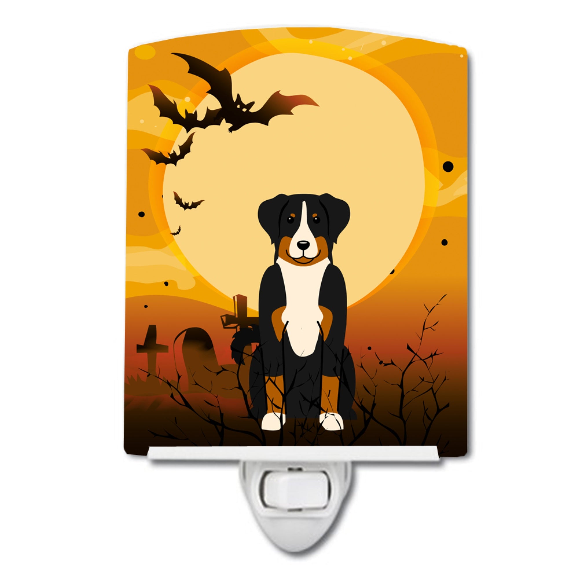  inchCarolines Treasures Halloween Appenzeller Sennenhund Ceramic Night Light, 6x4, Multicolor inch