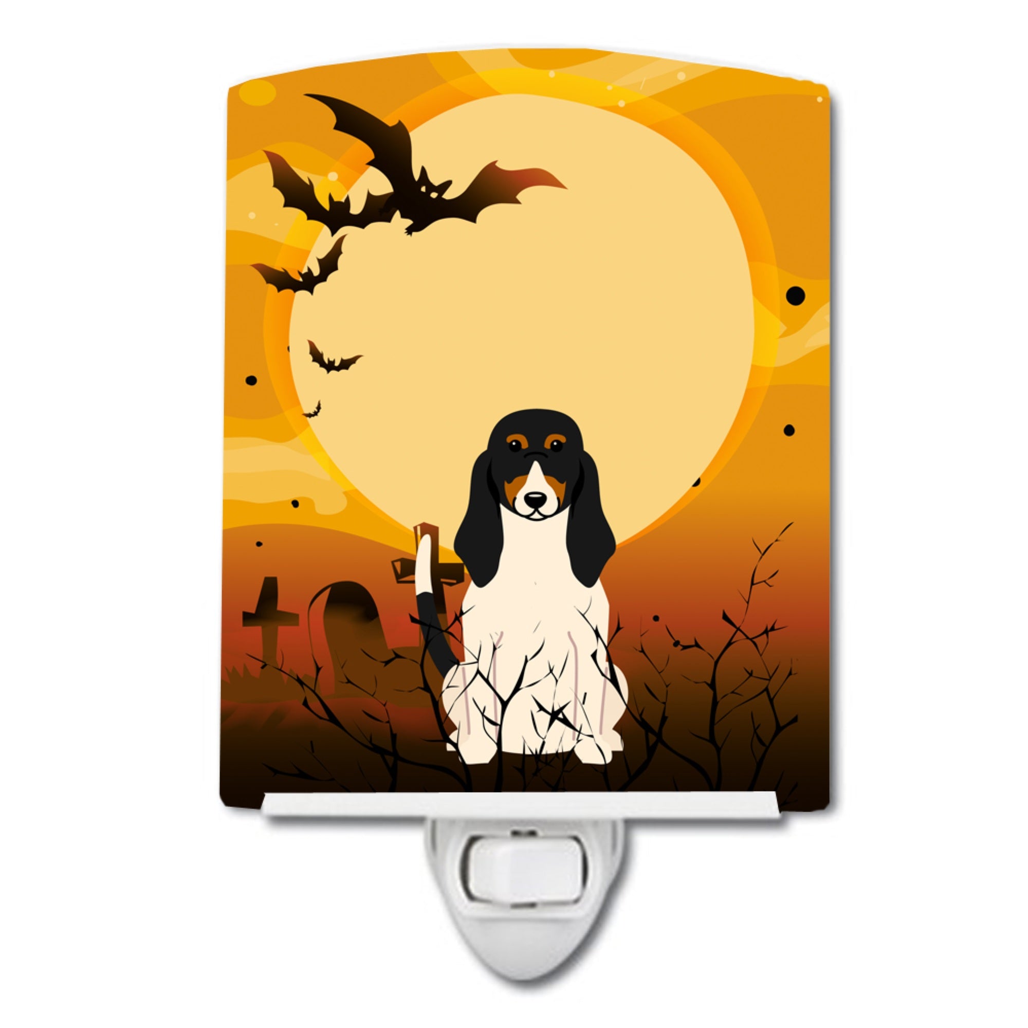  inchCarolines Treasures Halloween Swiss Hound Ceramic Night Light, 6x4, Multicolor inch