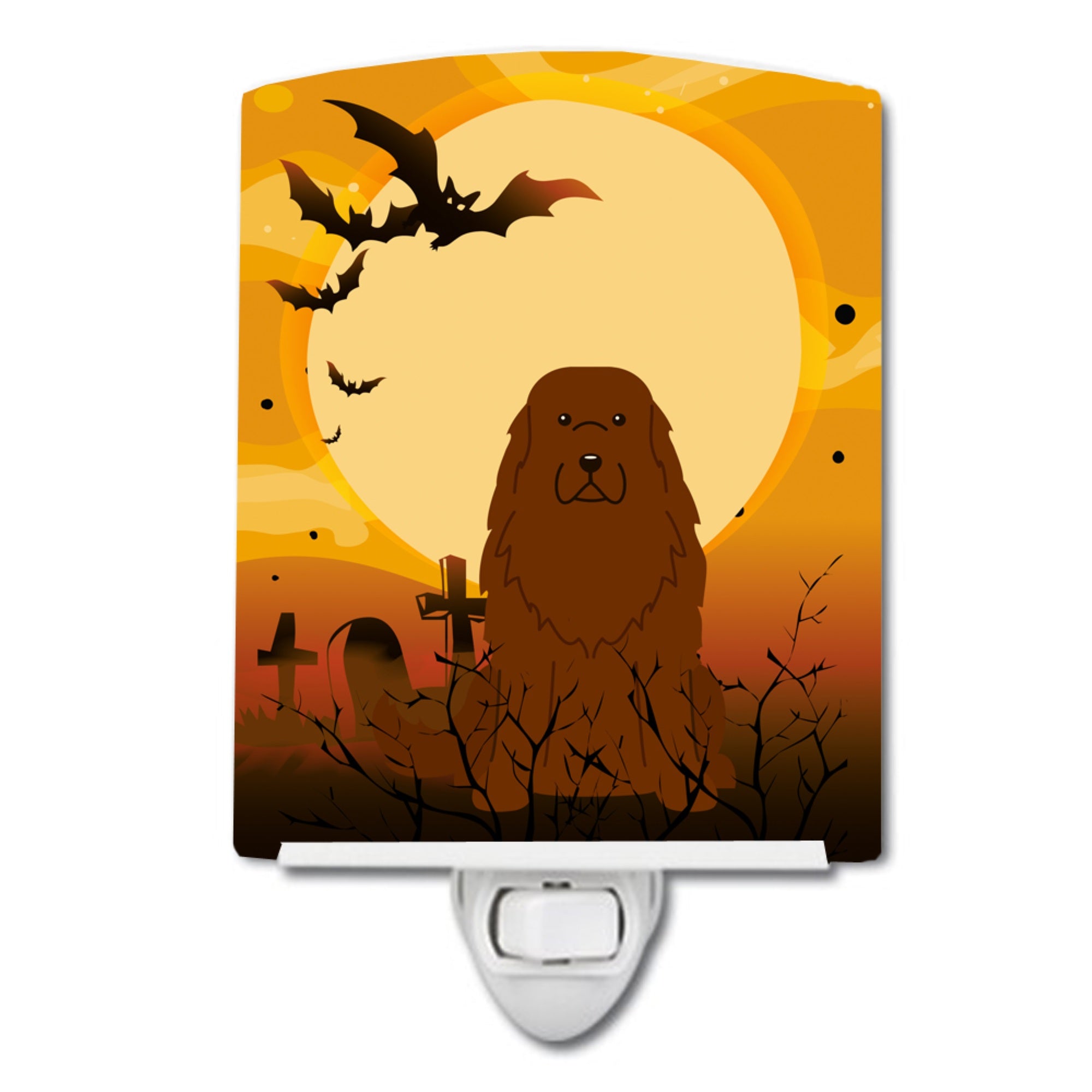  inchCarolines Treasures Halloween Caucasian Shepherd Dog Ceramic Night Light, 6x4, Multicolor inch