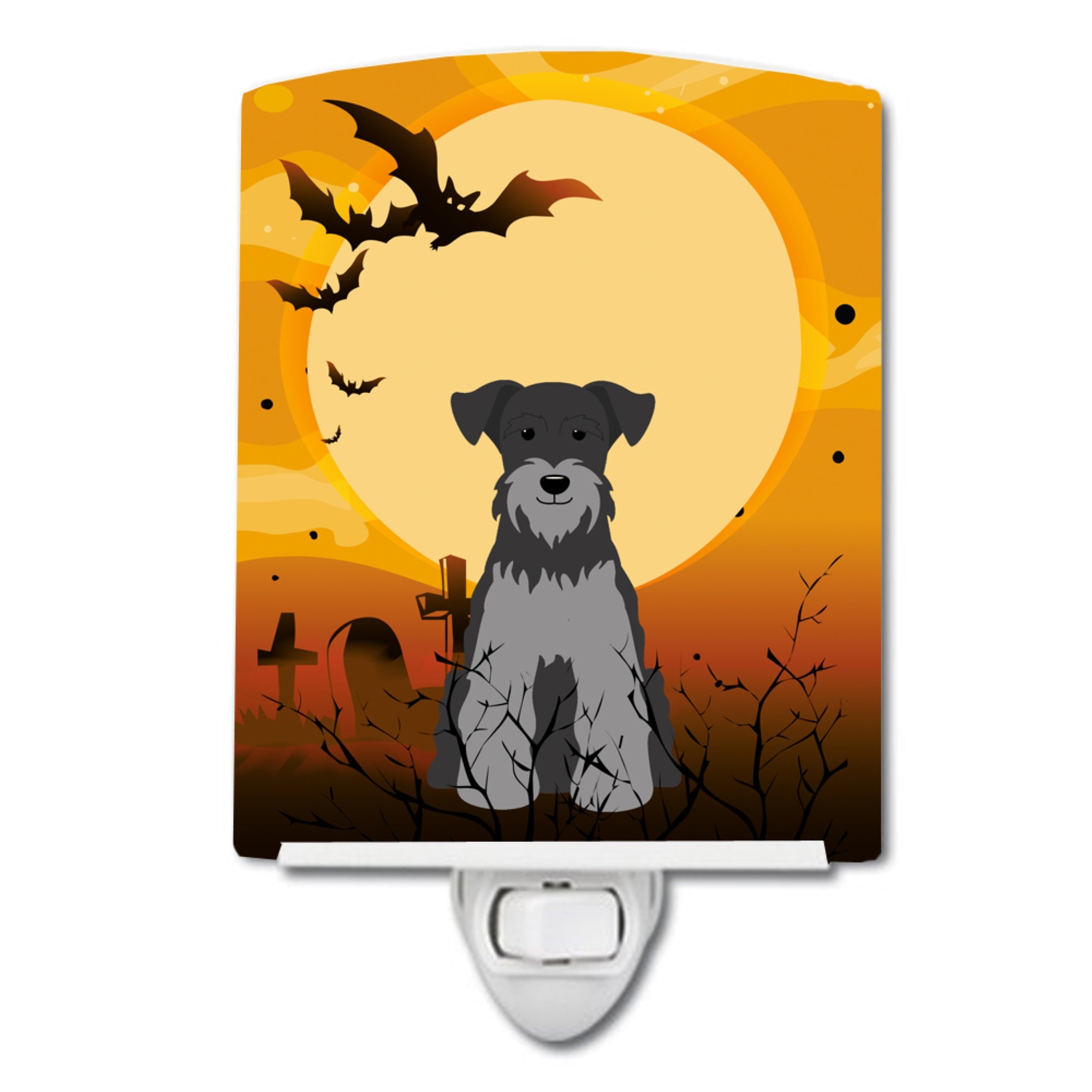  inchCarolines Treasures Halloween Miniature Schanuzer Black Silver Ceramic Night Light, 6x4, Multicolor inch