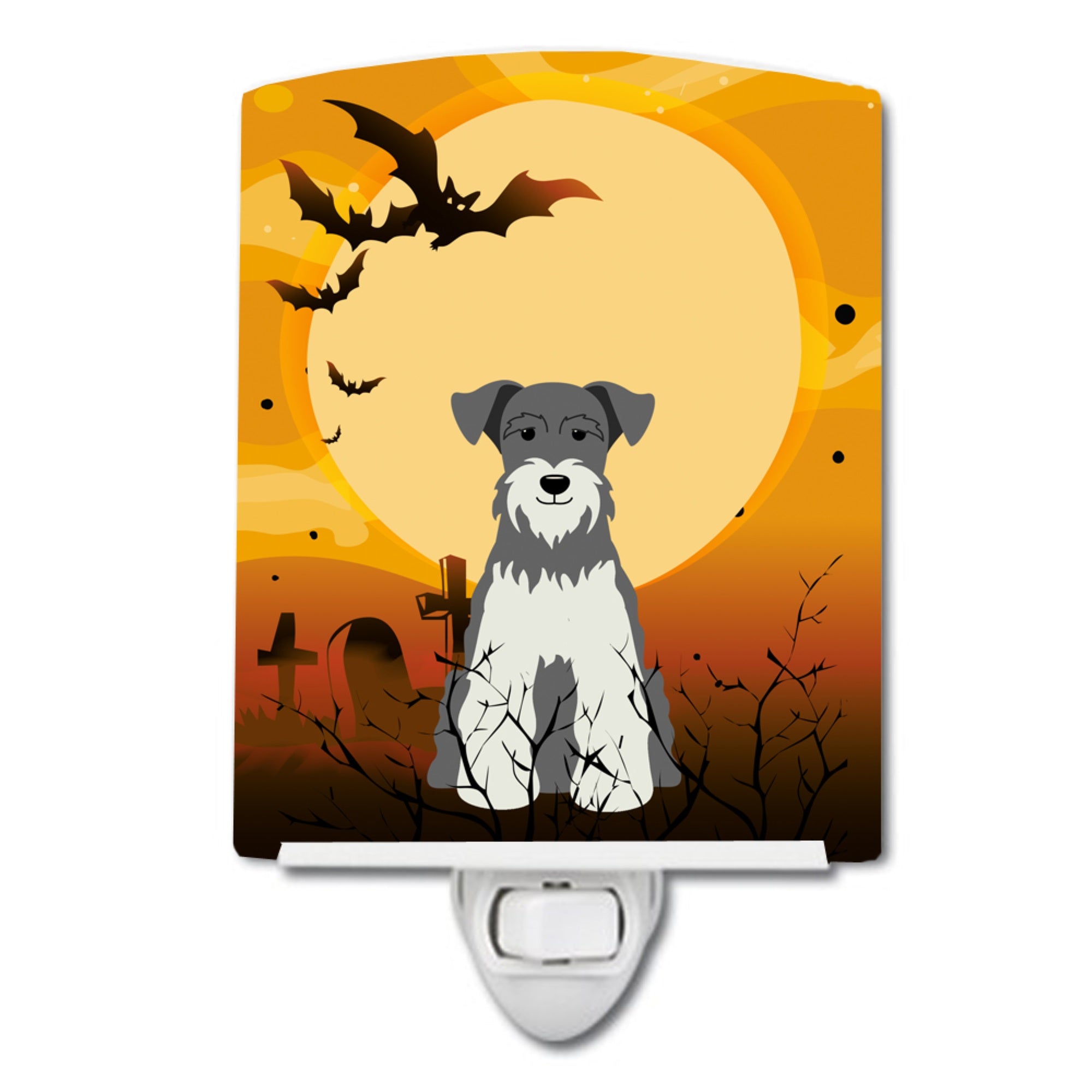  inchCarolines Treasures Halloween Miniature Schanuzer Salt and Pepper Ceramic Night Light, 6x4, Multicolor inch