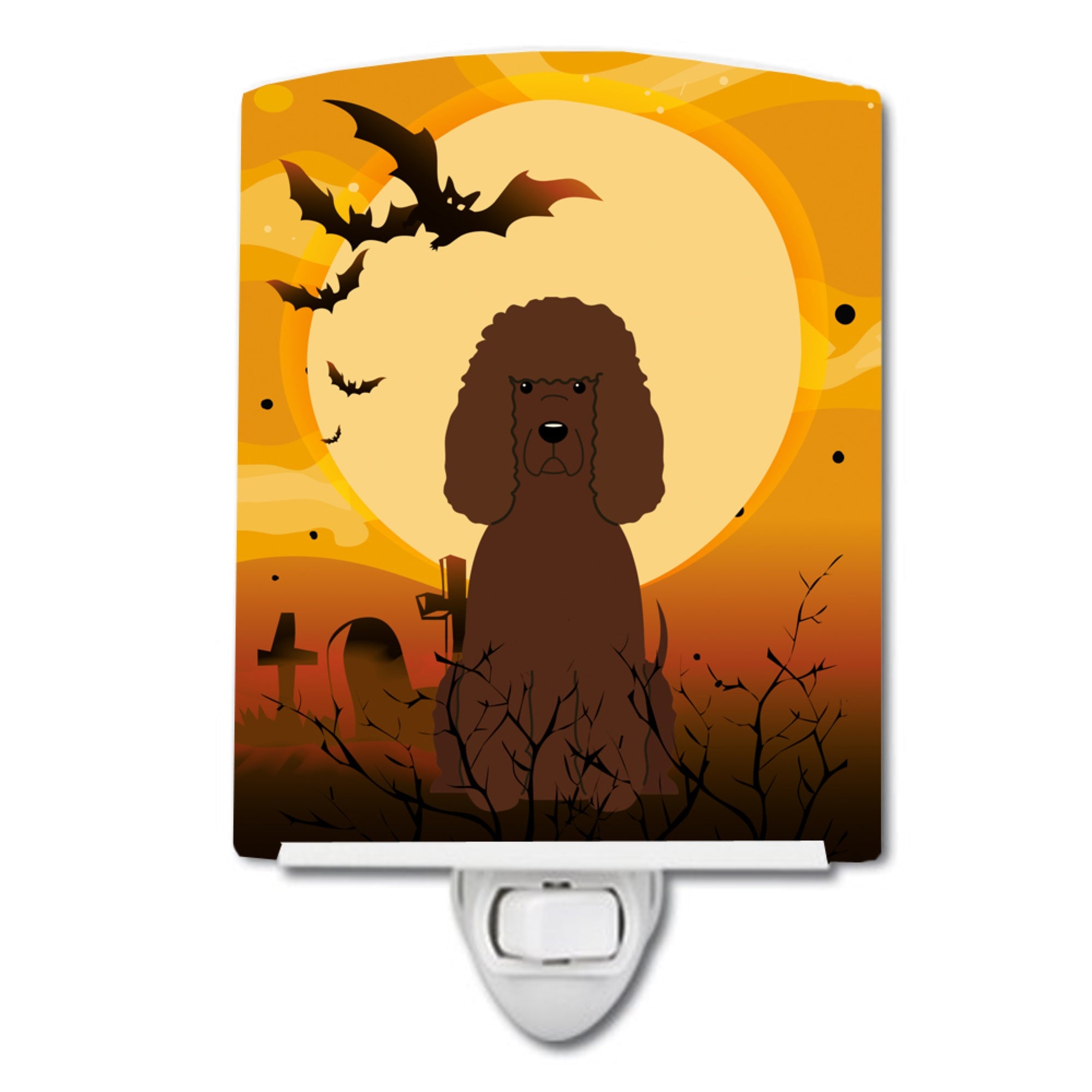  inchCarolines Treasures Halloween Irish Water Spaniel Ceramic Night Light, 6x4, Multicolor inch
