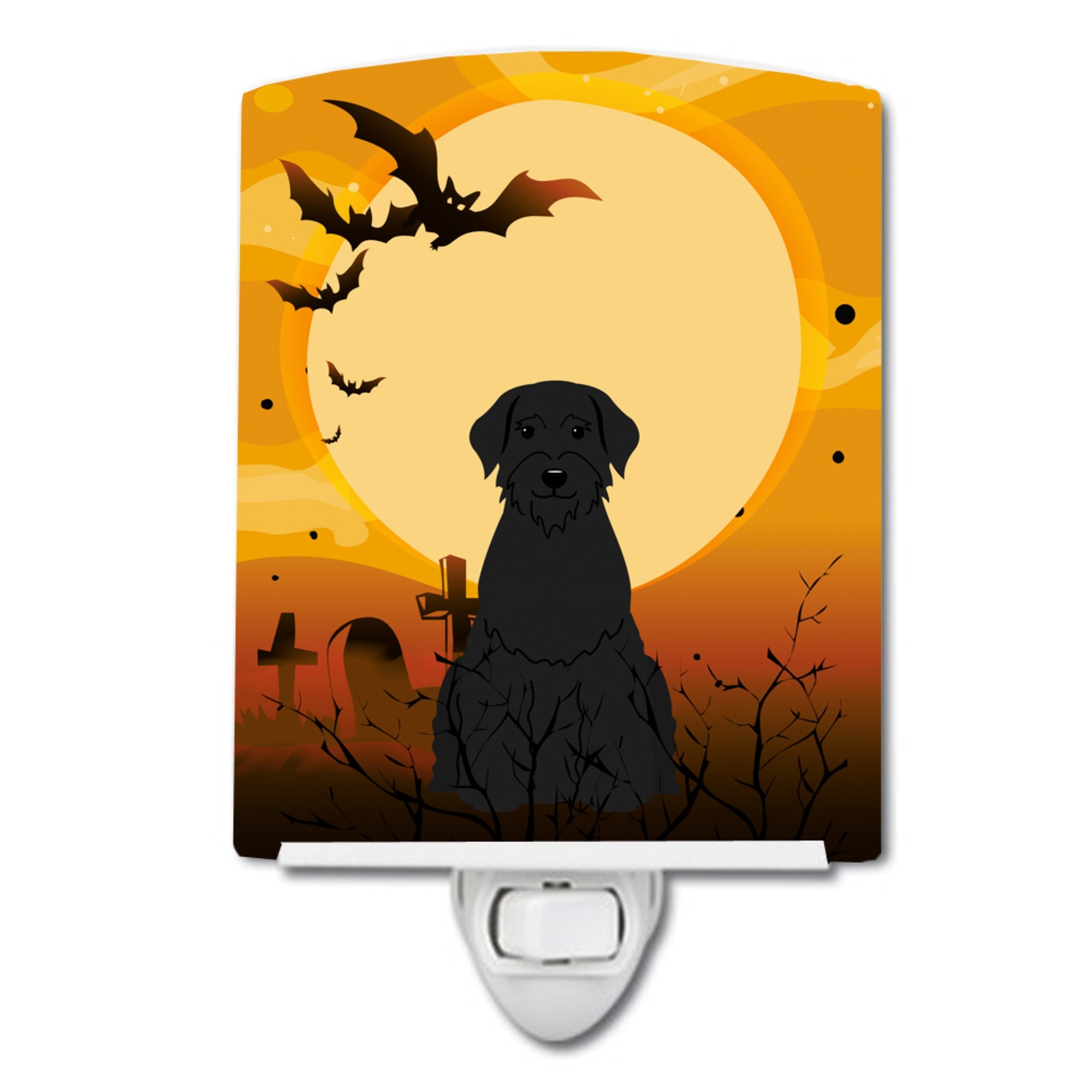  inchCarolines Treasures Halloween Giant Schnauzer Ceramic Night Light, 6x4, Multicolor inch