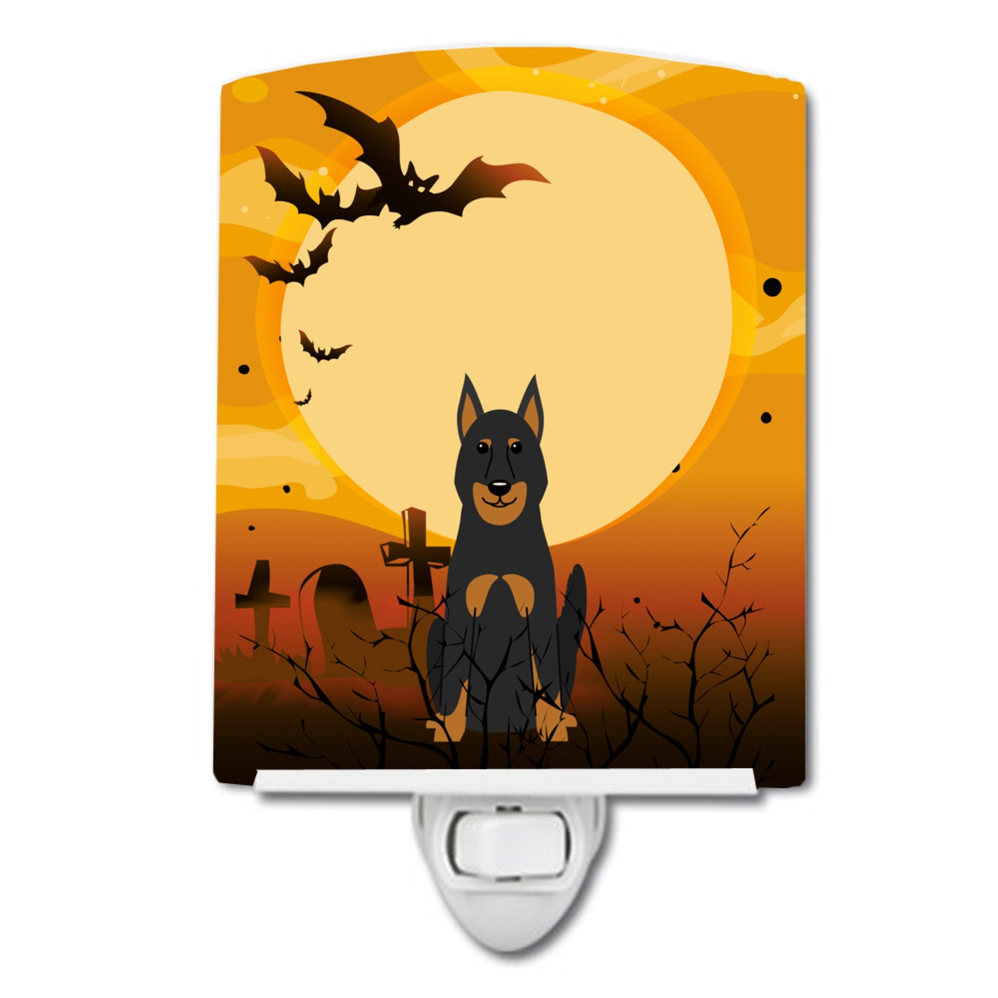  inchCarolines Treasures Halloween Beauce Shepherd Dog Ceramic Night Light, 6x4, Multicolor inch