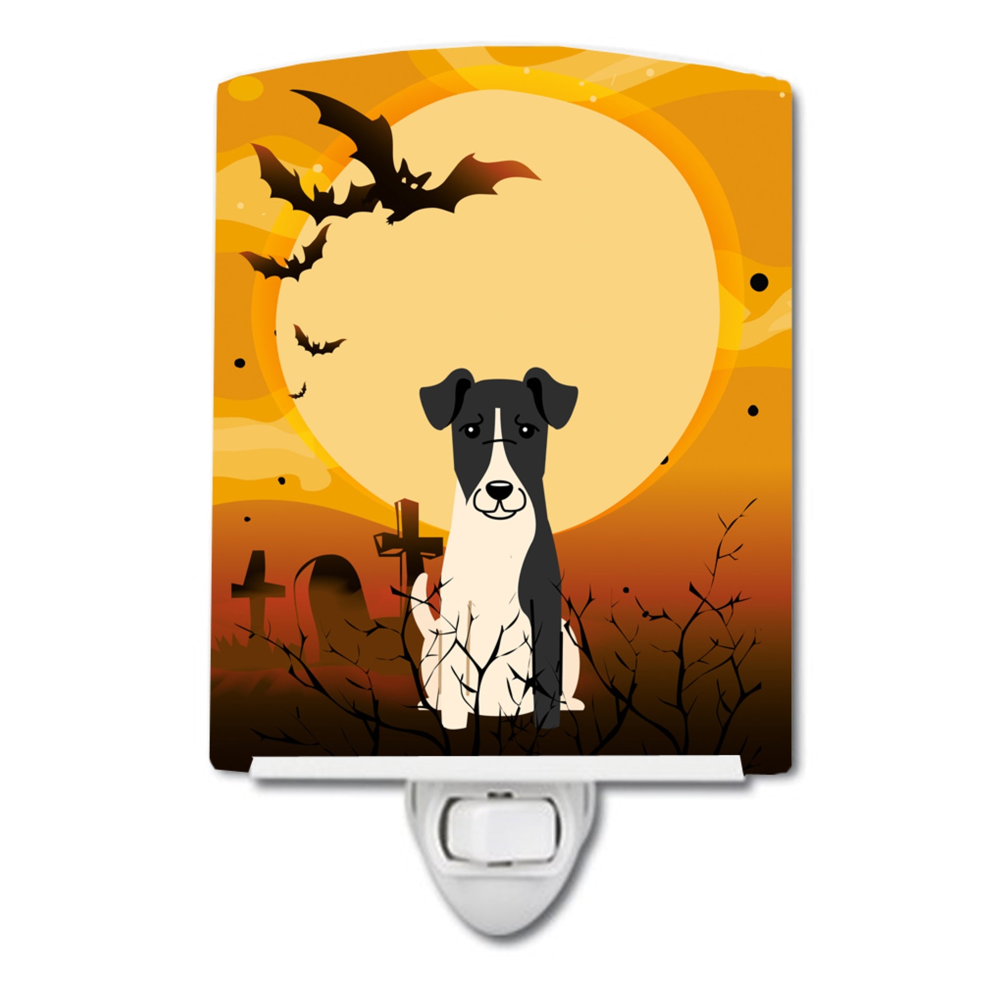  inchCarolines Treasures Halloween Smooth Fox Terrier Ceramic Night Light, 6x4, Multicolor inch
