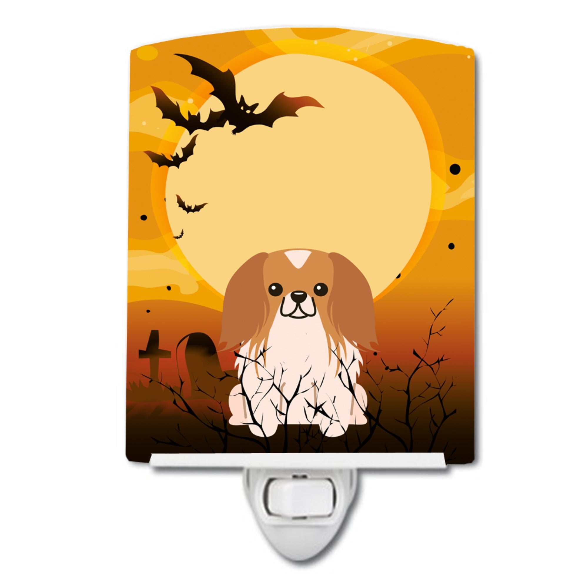  inchCarolines Treasures Halloween Pekingnese Red White Ceramic Night Light, 6x4, Multicolor inch