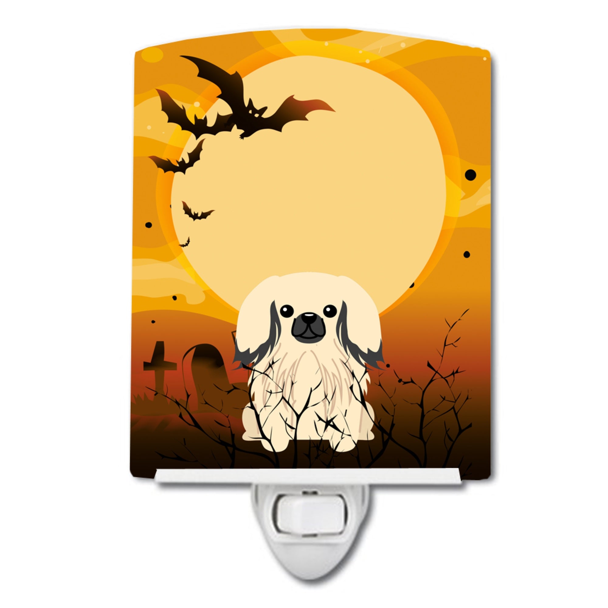  inchCarolines Treasures Halloween Pekingnese Cream Ceramic Night Light, 6x4, Multicolor inch