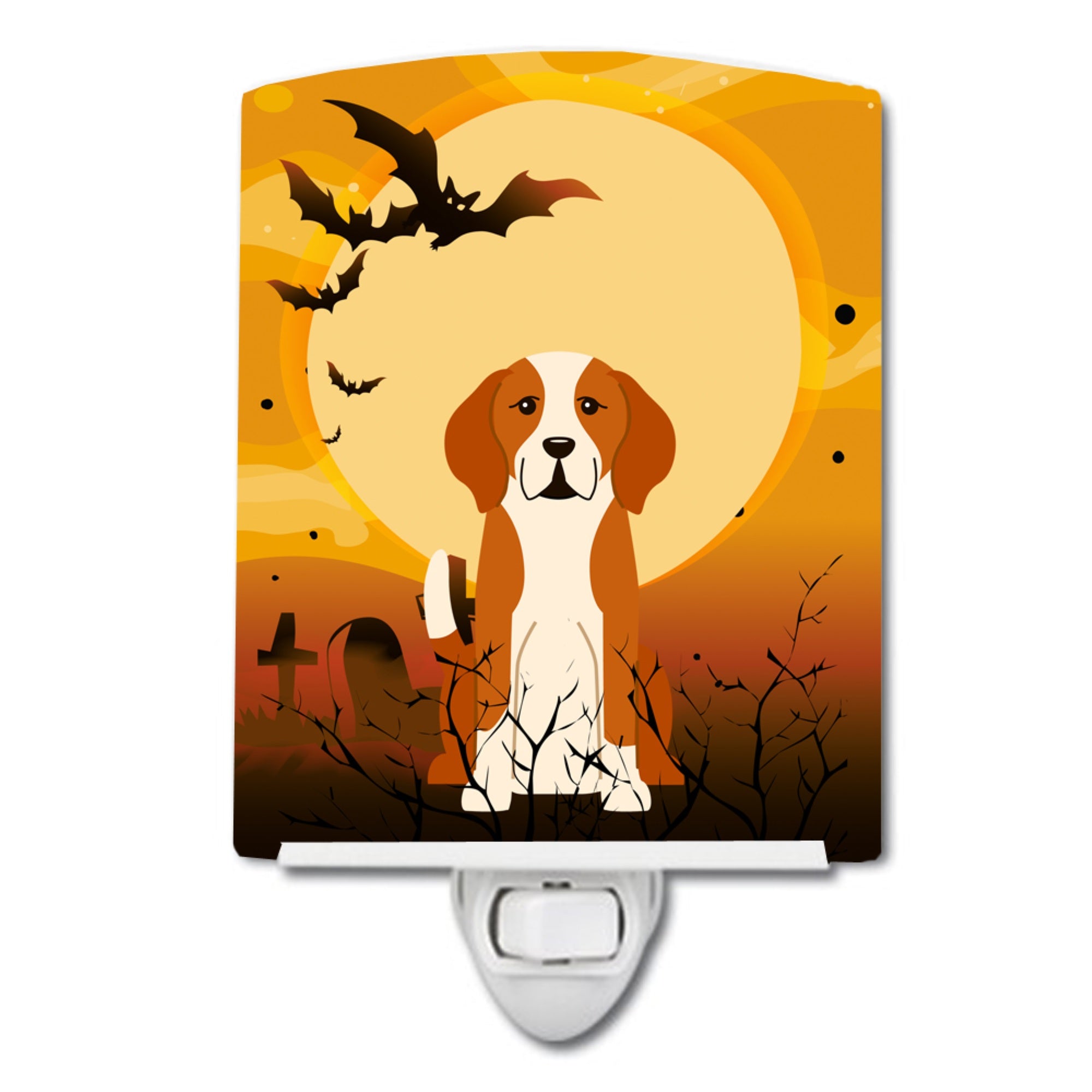  inchCarolines Treasures Halloween English Foxhound Ceramic Night Light, 6x4, Multicolor inch