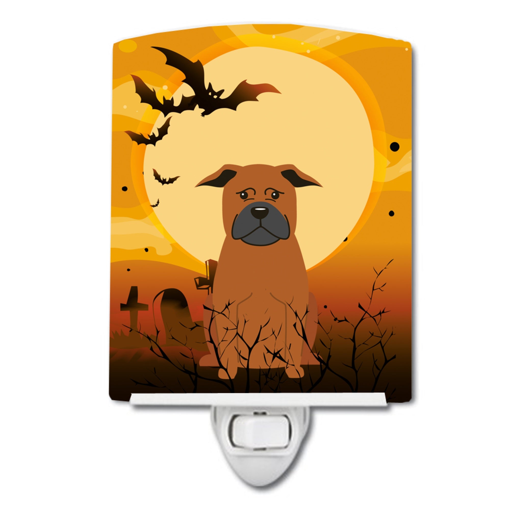  inchCarolines Treasures Halloween Chinese Chongqing Dog Ceramic Night Light, 6x4, Multicolor inch