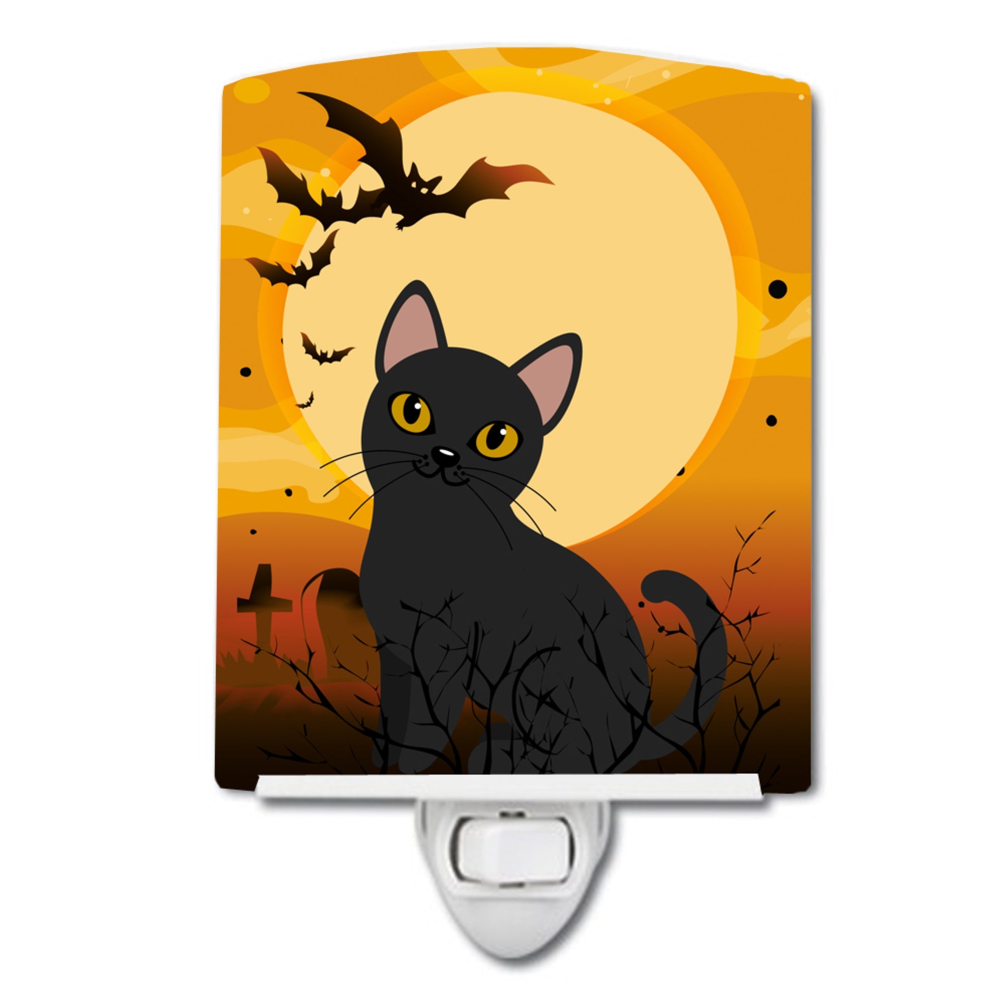  inchCarolines Treasures Halloween Bombay Cat Ceramic Night Light, 6x4, Multicolor inch