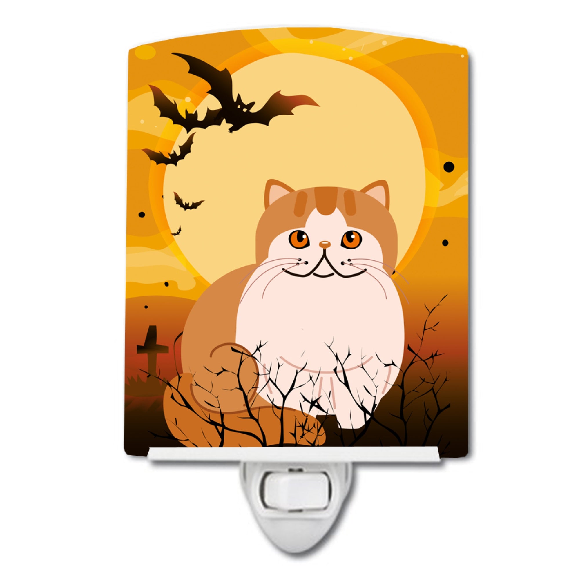  inchCarolines Treasures Halloween Exotic Shorthair Cat Ceramic Night Light, 6x4, Multicolor inch