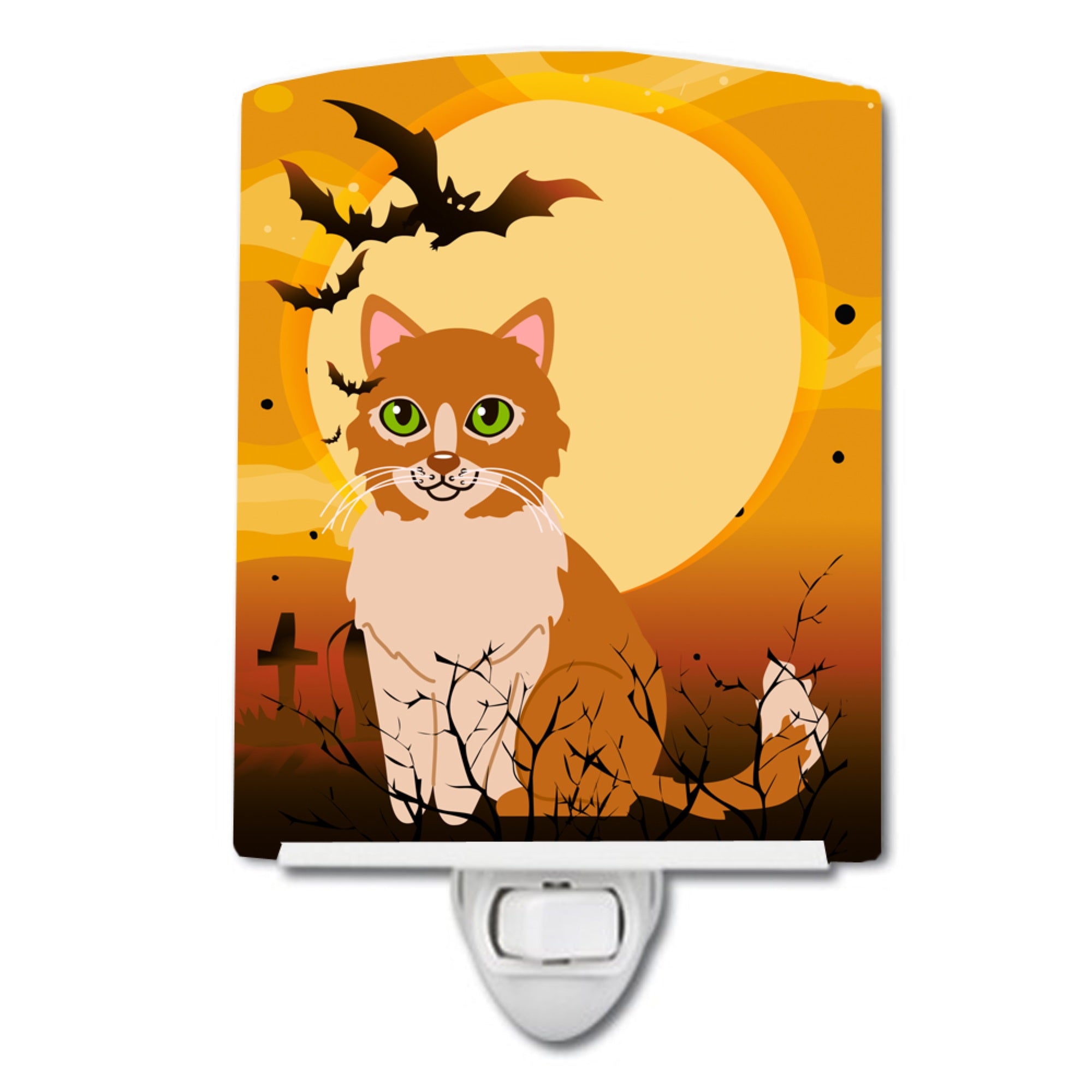  inchCarolines Treasures Halloween Ural Rex Cat Ceramic Night Light, 6x4, Multicolor inch