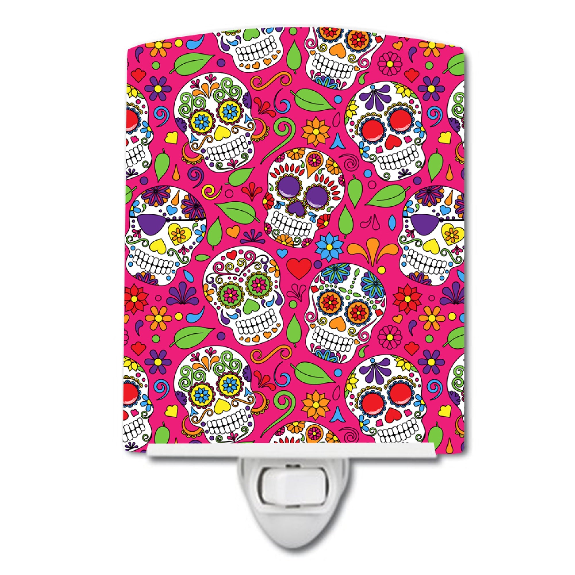  inchCarolines Treasures Day of the Dead Pink Ceramic Night Light, 6x4, Multicolor inch