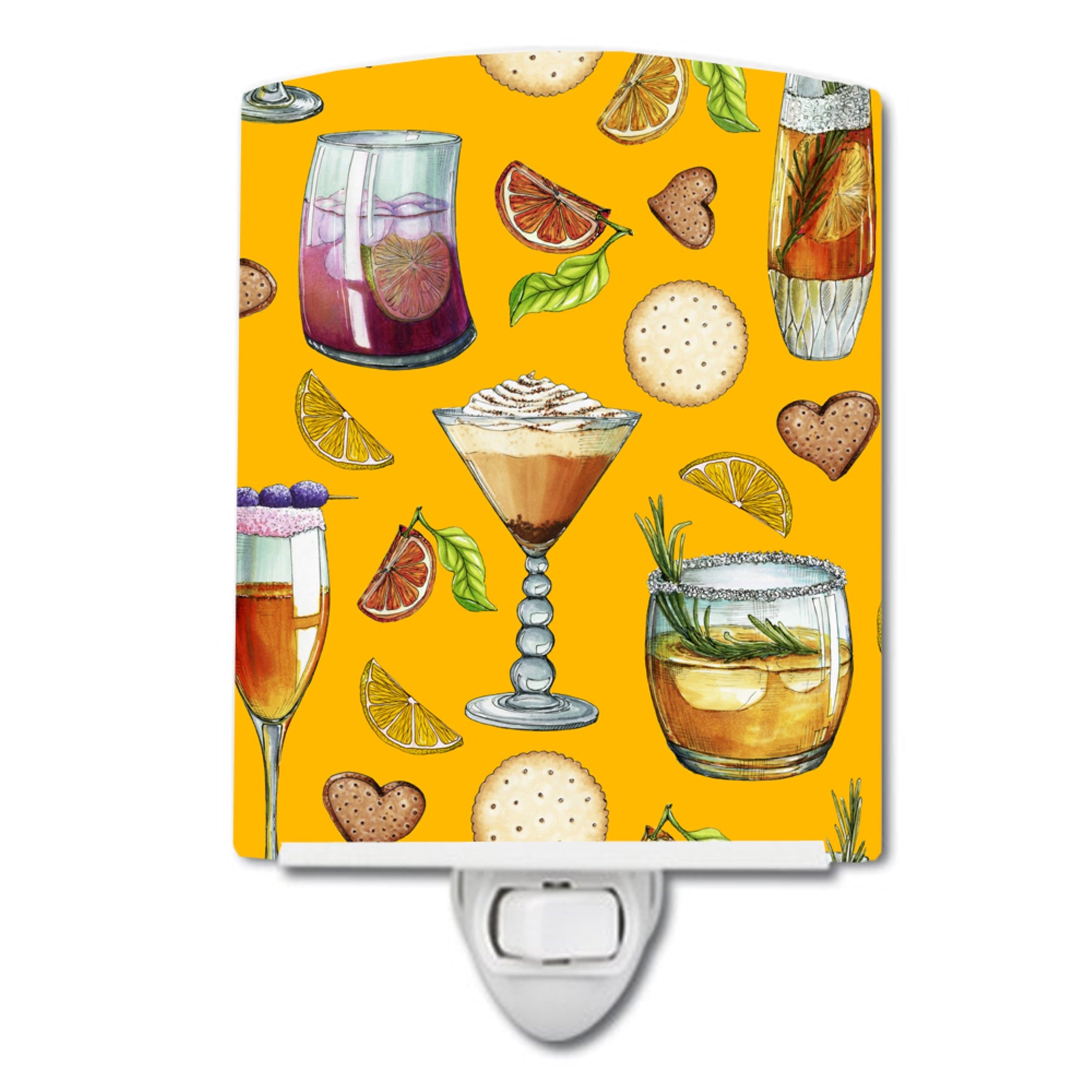  inchCarolines Treasures Drinks and Cocktails Gold Ceramic Night Light, 6x4, Multicolor inch
