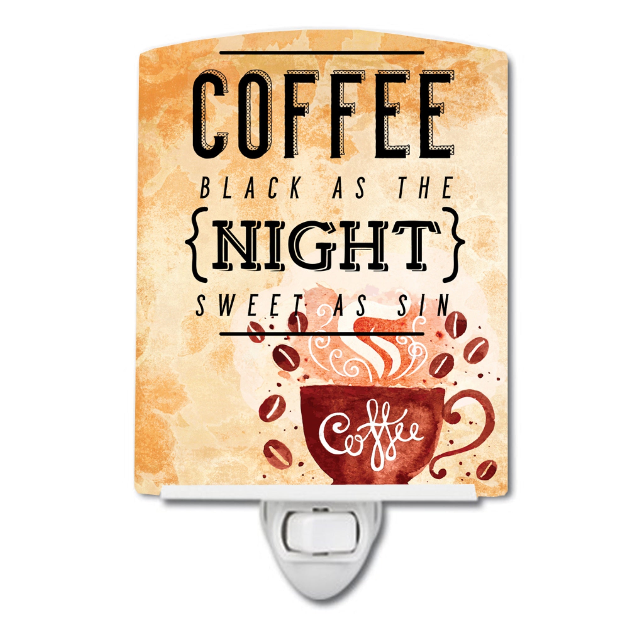  inchCarolines Treasures Black Coffee Sign Ceramic Night Light, 6x4, Multicolor inch