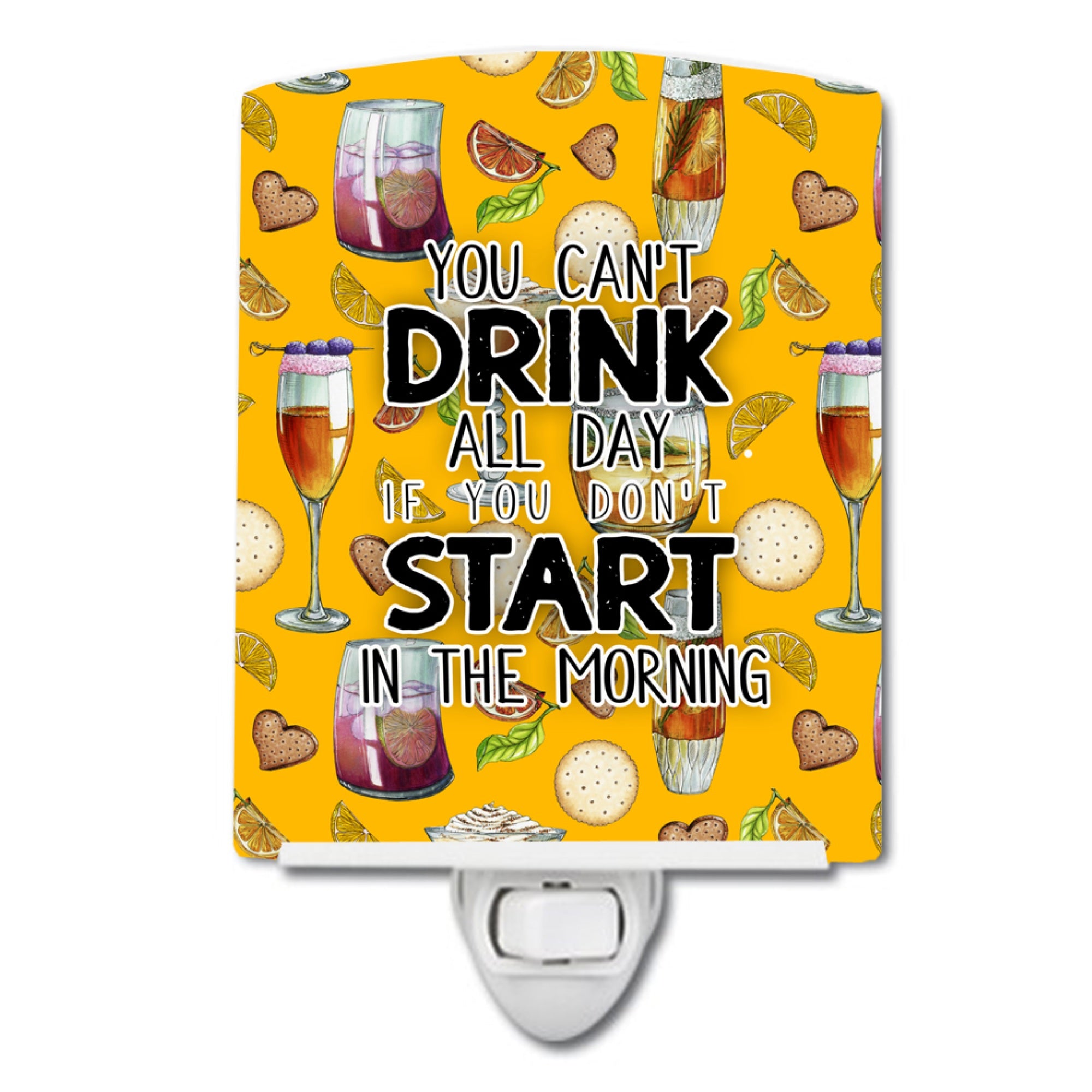  inchCarolines Treasures Start Drinking in the Morning Ceramic Night Light, 6x4, Multicolor inch