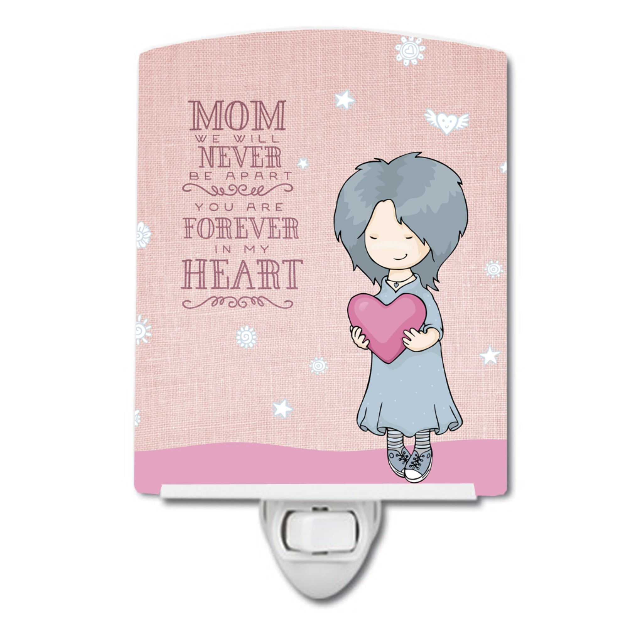  inchCarolines Treasures Mom Forever in My Heart Ceramic Night Light, 6x4, Multicolor inch