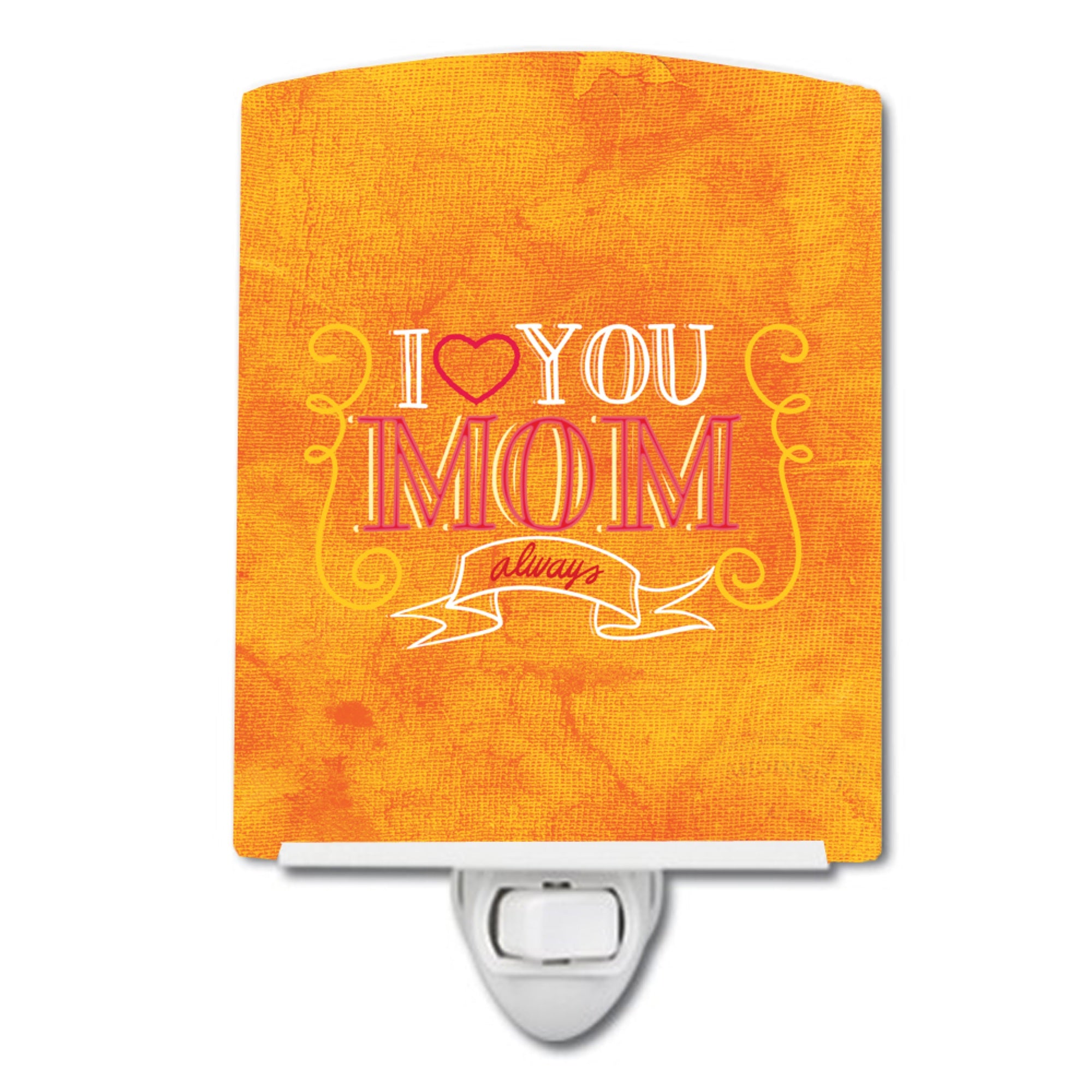  inchCarolines Treasures I Love you Mom Ceramic Night Light, 6x4, Multicolor inch