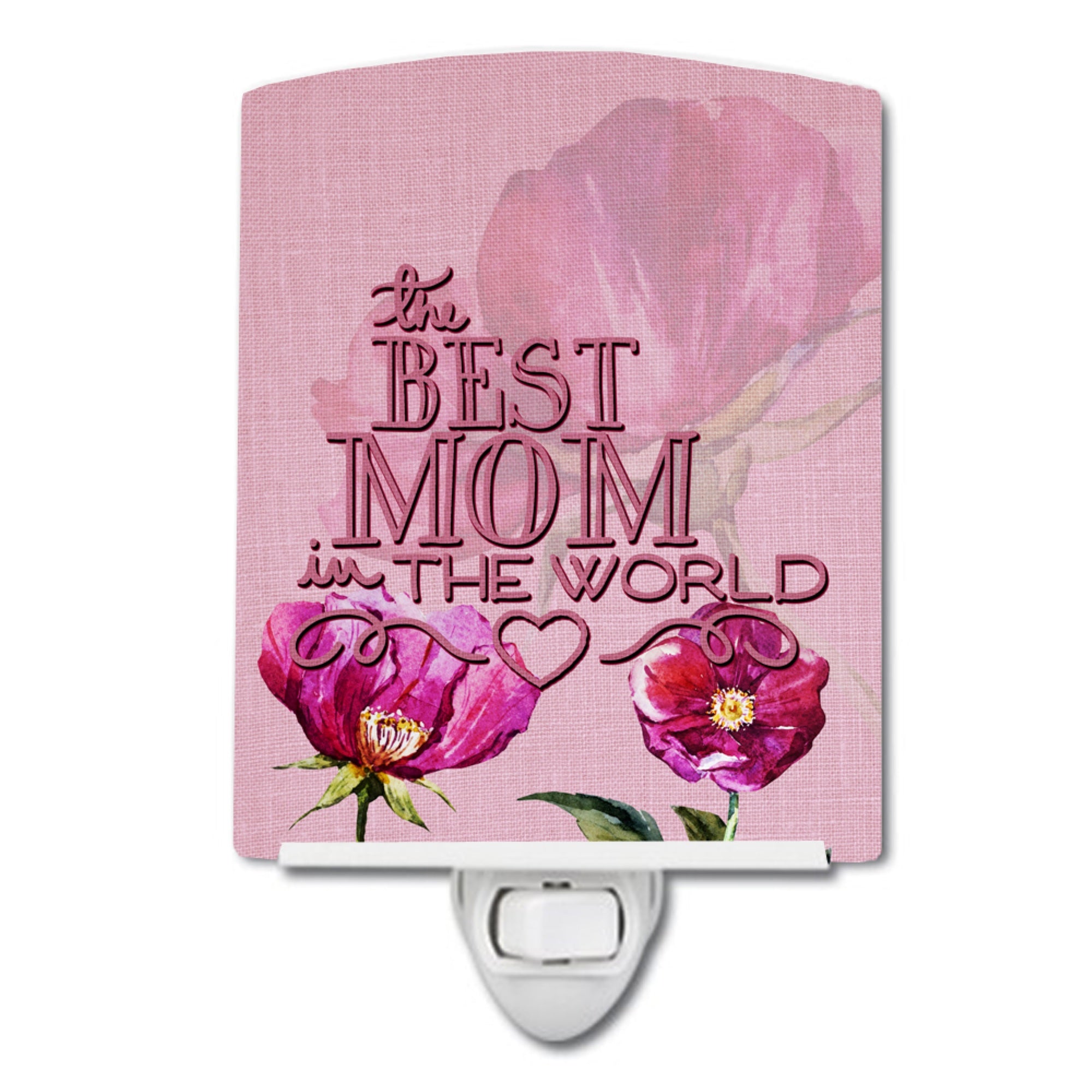  inchCarolines Treasures The Best Mom in the World Ceramic Night Light, 6x4, Multicolor inch