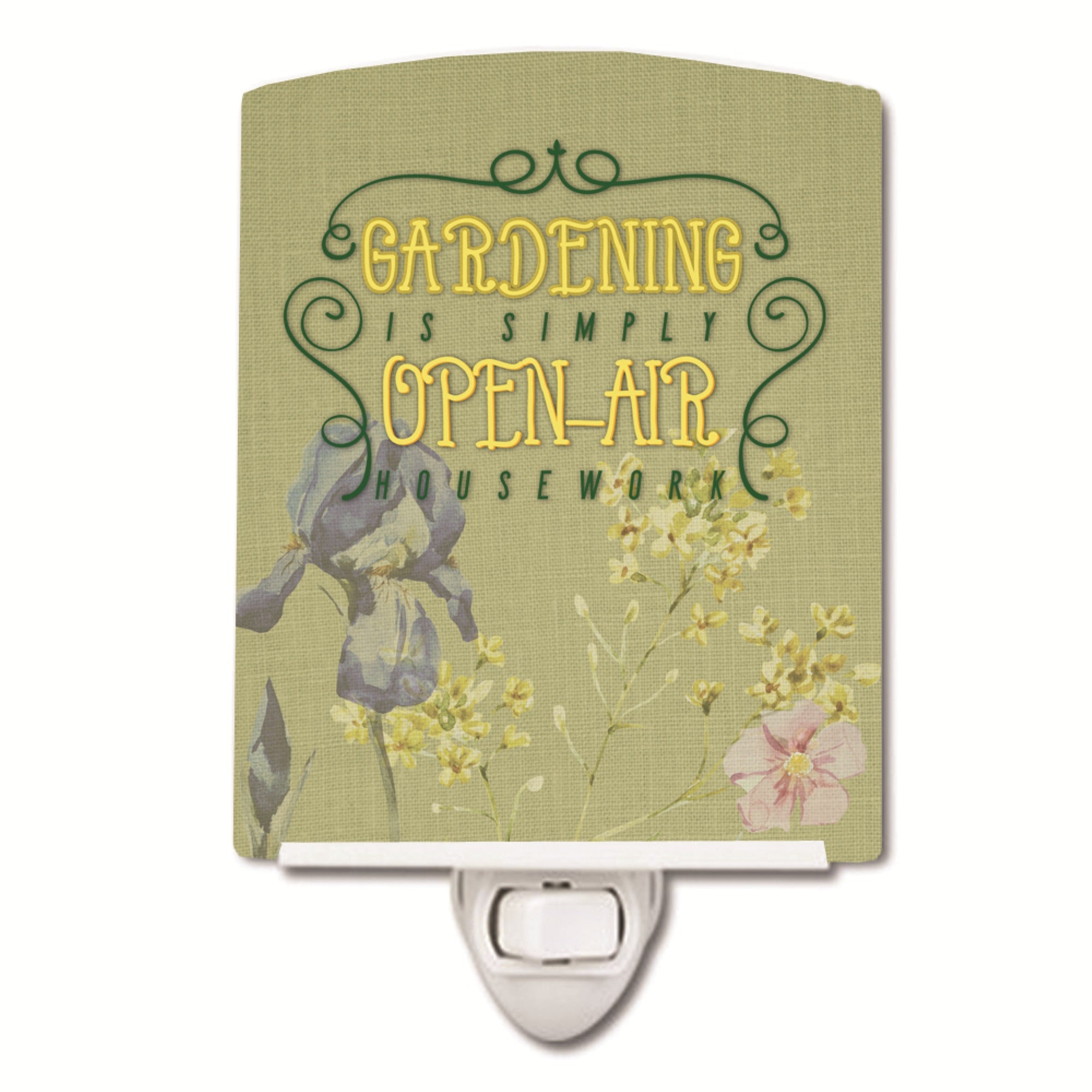  inchCarolines Treasures Gardening Open Air Housework Ceramic Night Light, 6x4, Multicolor inch
