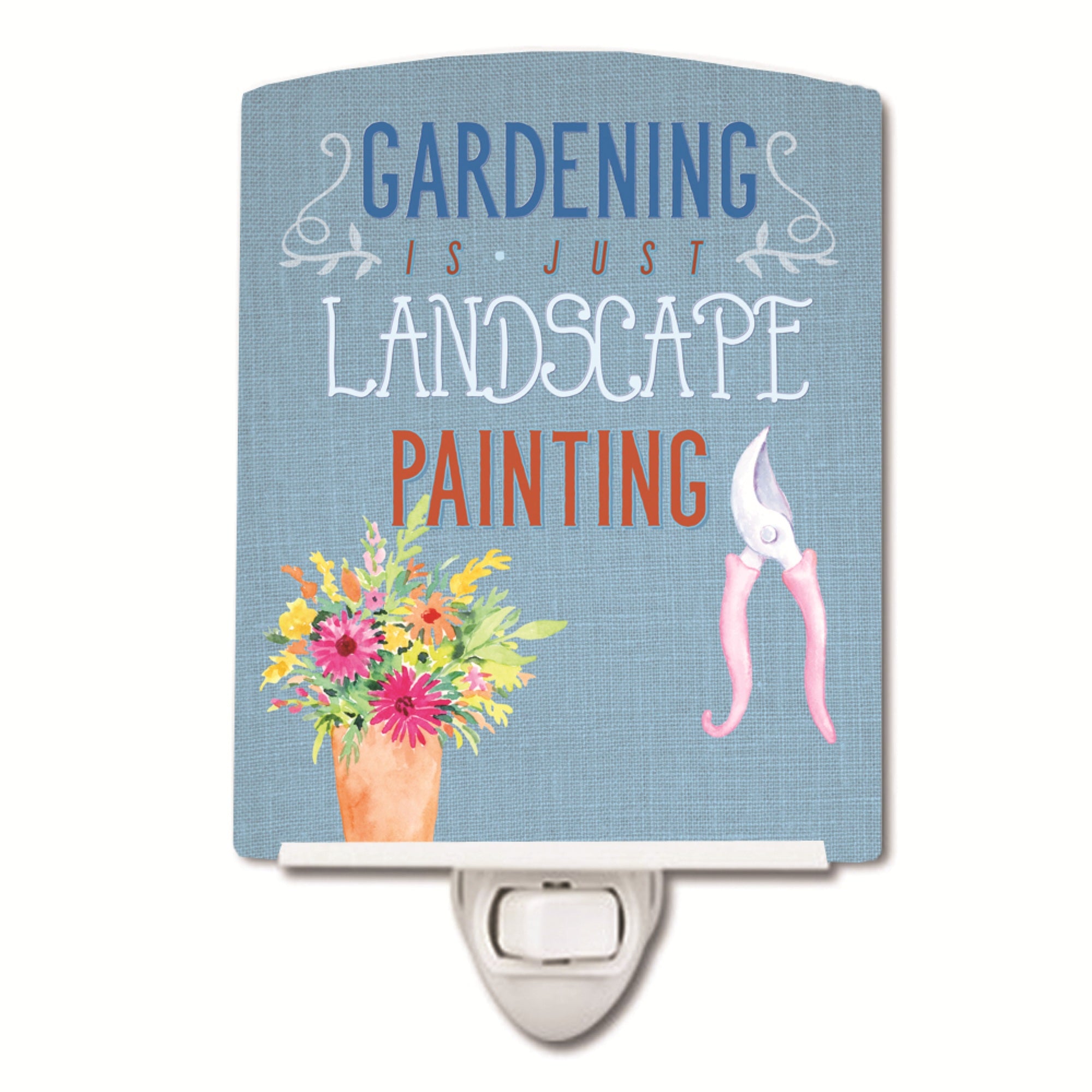  inchCarolines Treasures Gardening is Landscape Painting Ceramic Night Light, 6x4, Multicolor inch