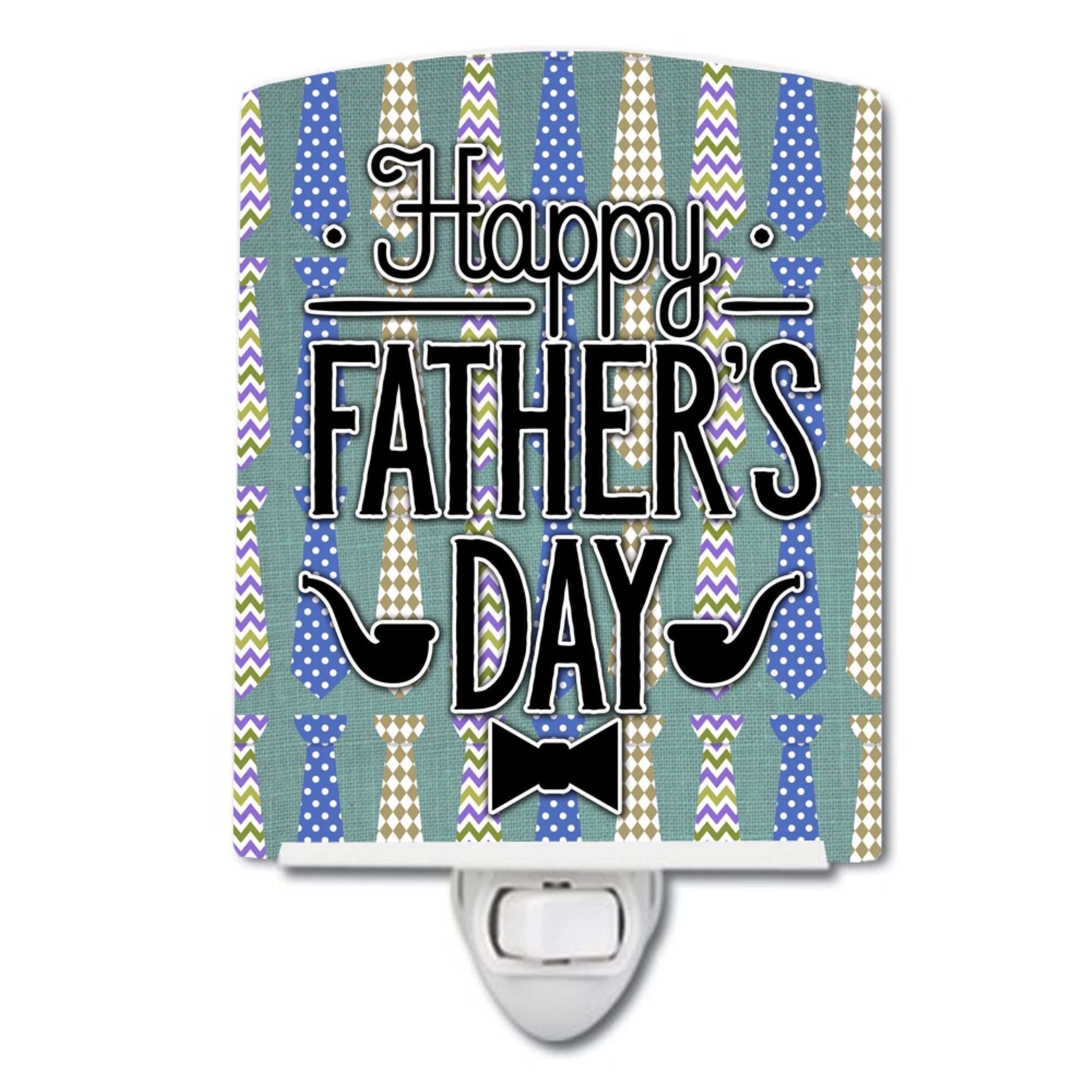  inchCarolines Treasures Happy Fathers Day Neckties Ceramic Night Light, 6x4, Multicolor inch