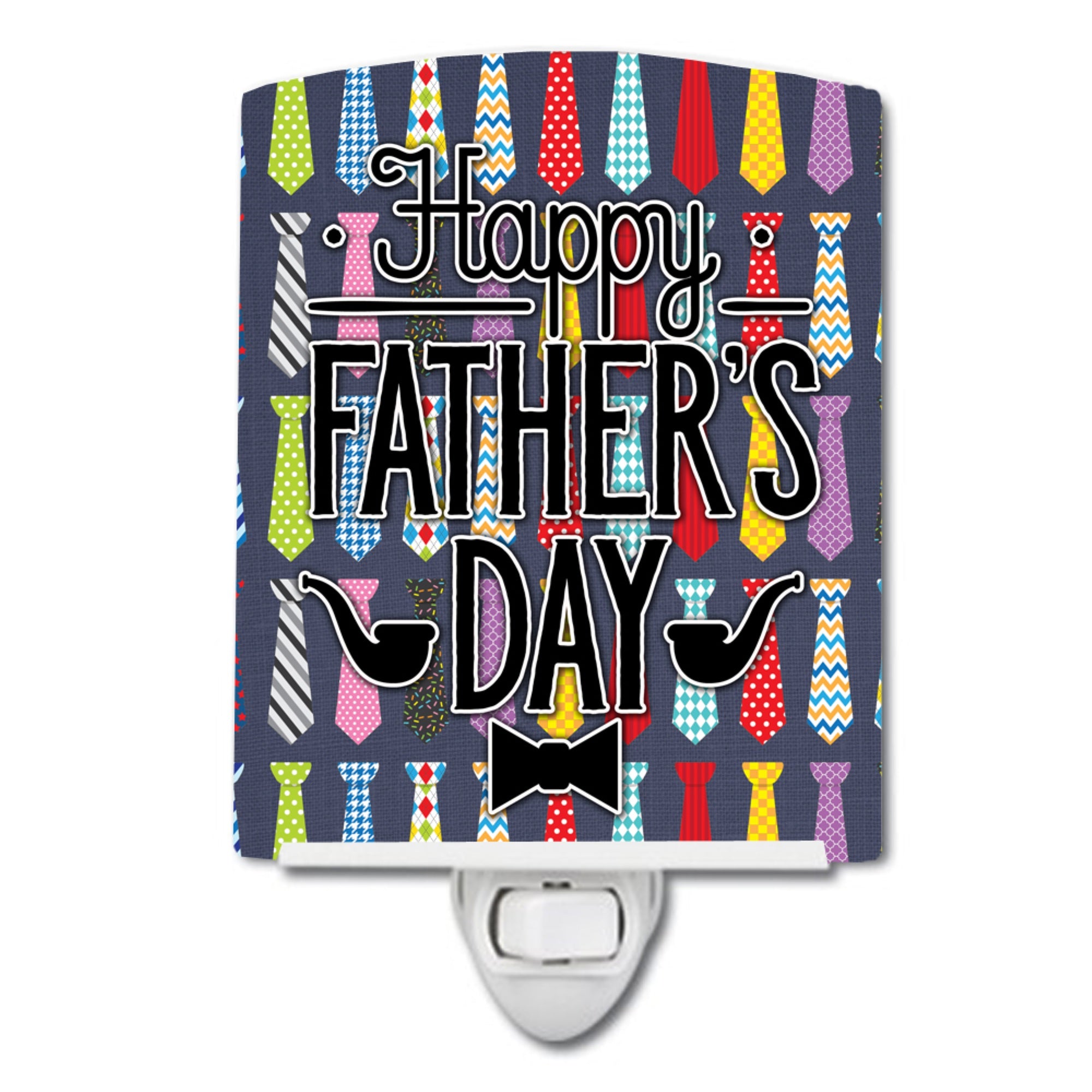  inchCarolines Treasures Happy Fathers Day Neckties Bright Ceramic Night Light, 6x4, Multicolor inch