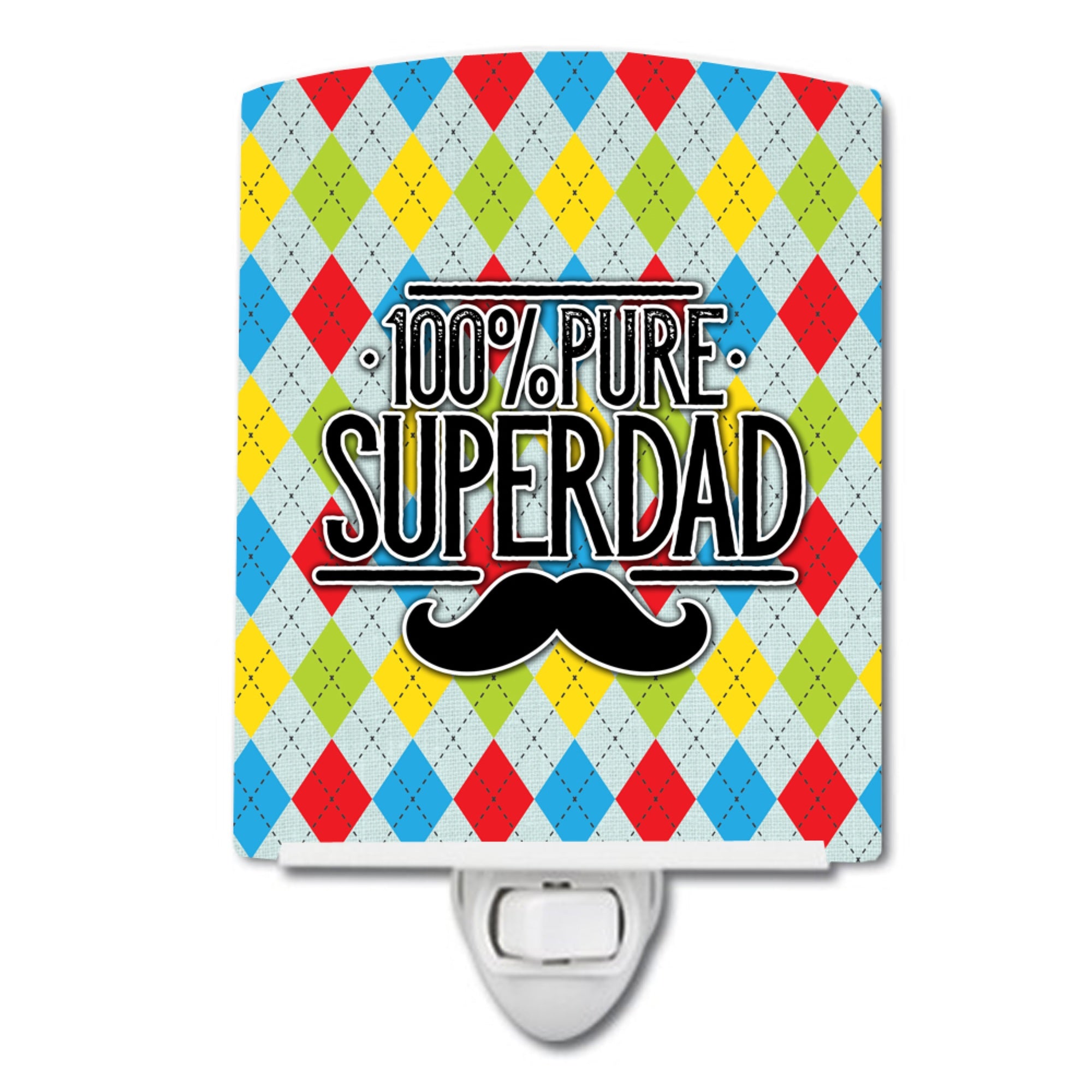  inchCarolines Treasures 100% Pure Dad Argyle Ceramic Night Light, 6x4, Multicolor inch