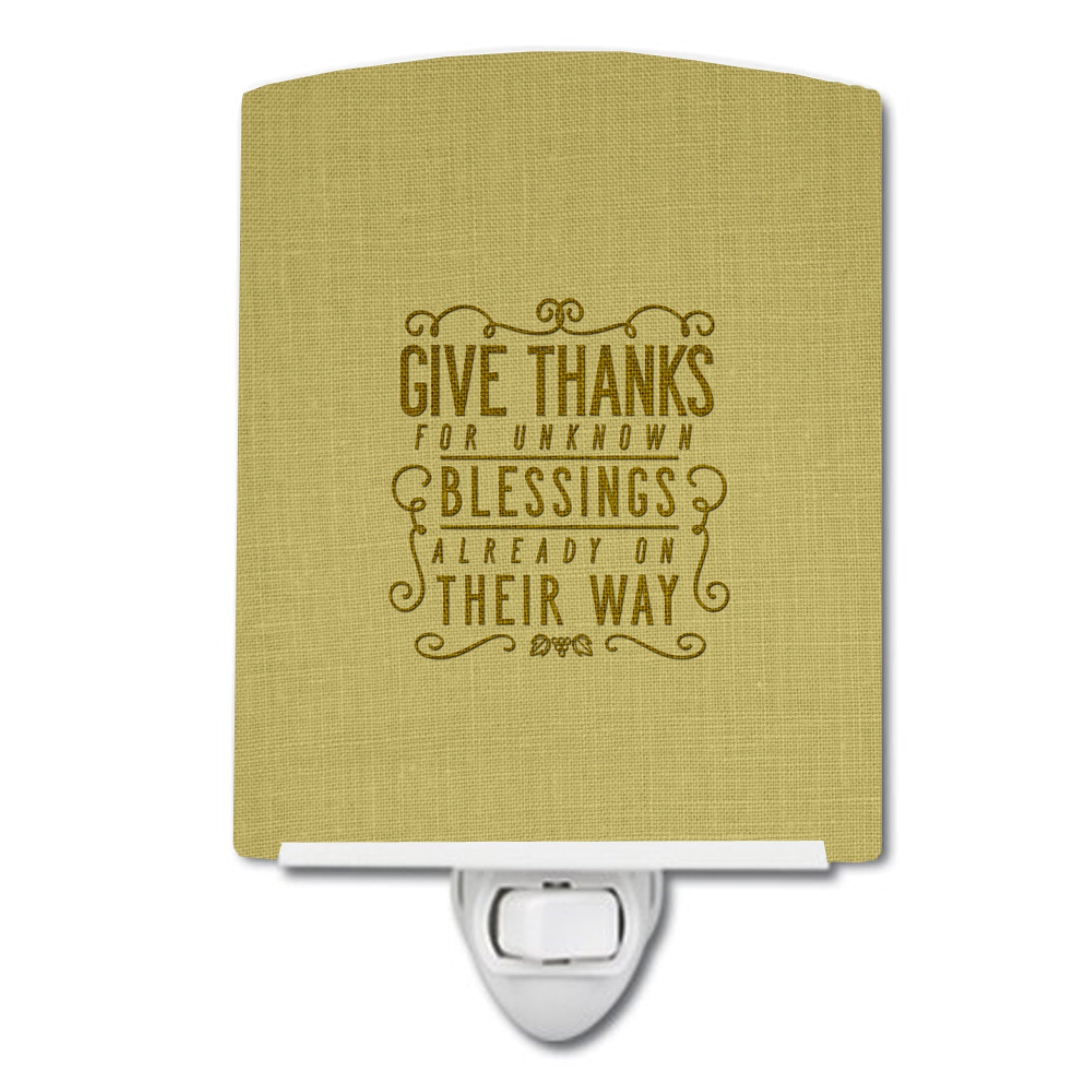  inchCarolines Treasures Give Thanks Blessings Ceramic Night Light, 6x4, Multicolor inch