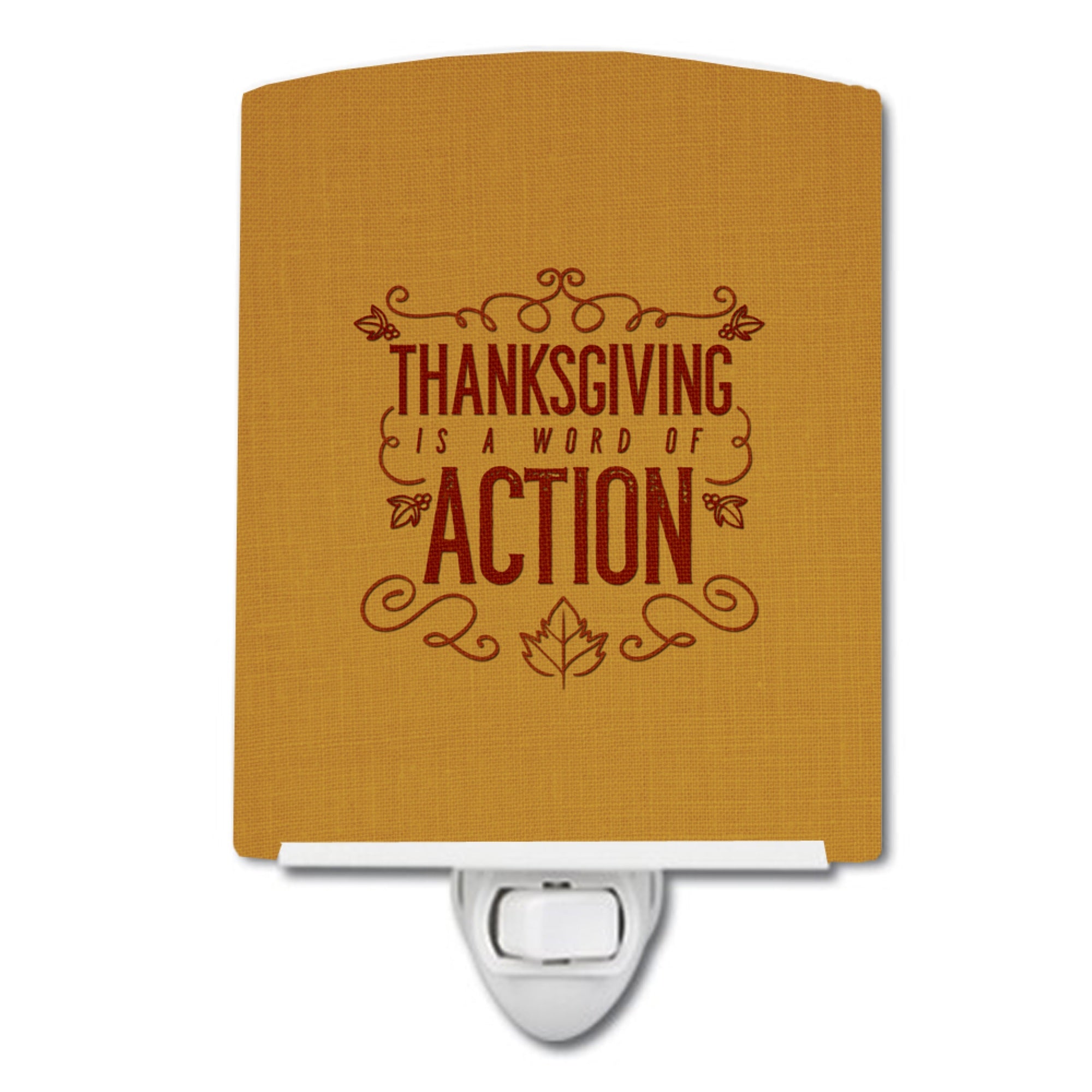  inchCarolines Treasures Thanksgiving is Action Ceramic Night Light, 6x4, Multicolor inch