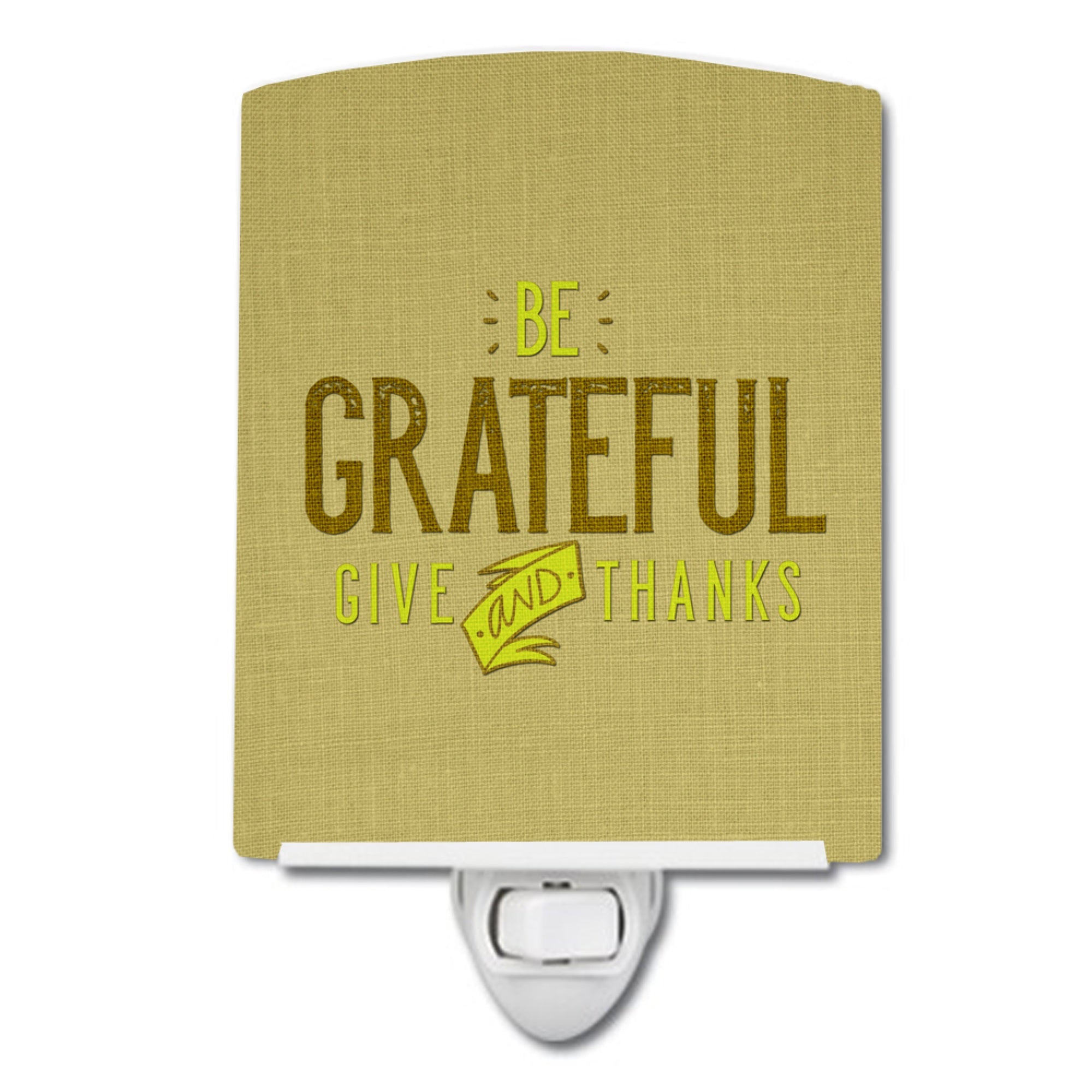  inchCarolines Treasures Be Grateful Give Thanks Ceramic Night Light, 6x4, Multicolor inch
