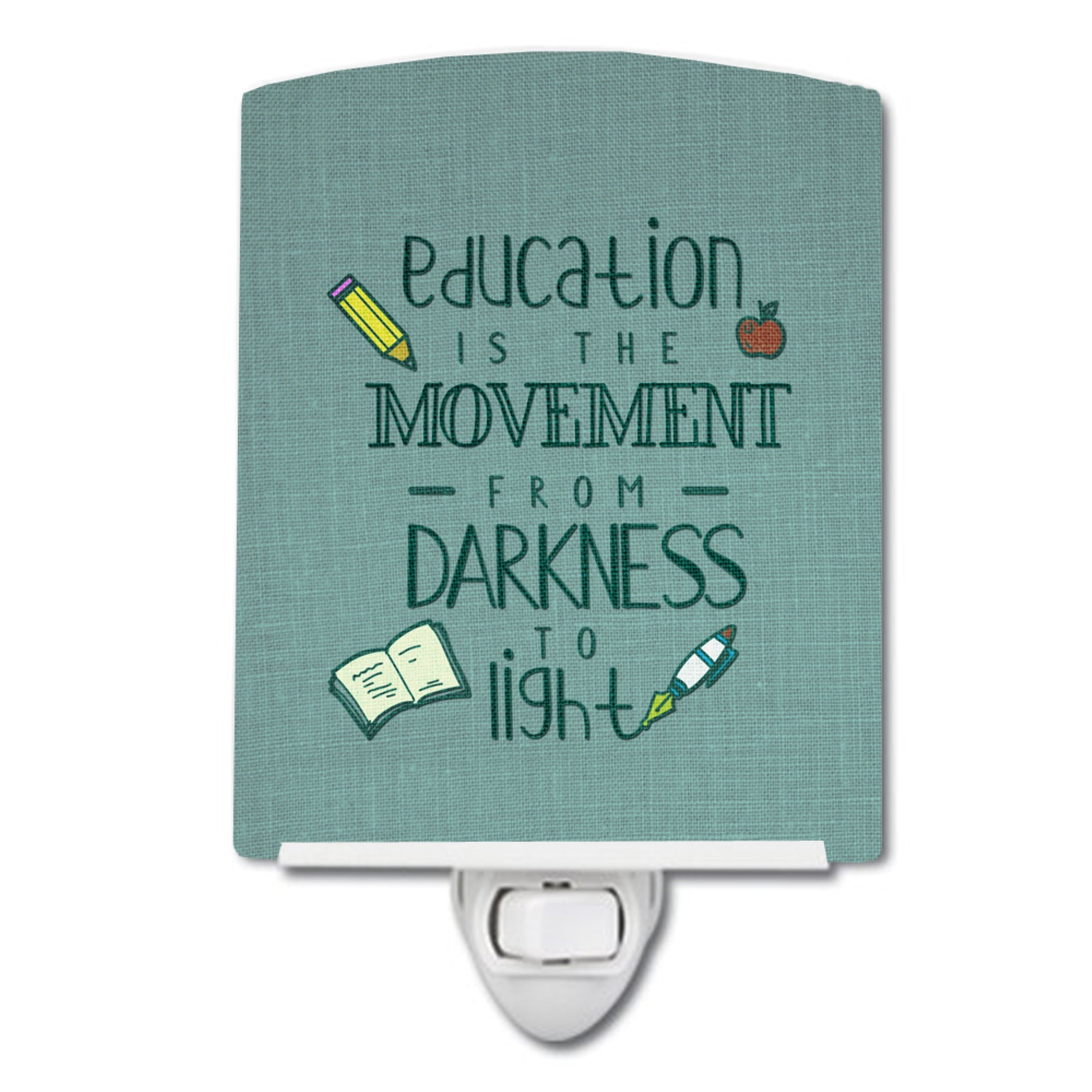  inchCarolines Treasures Education is Movement Teacher Ceramic Night Light, 6x4, Multicolor inch
