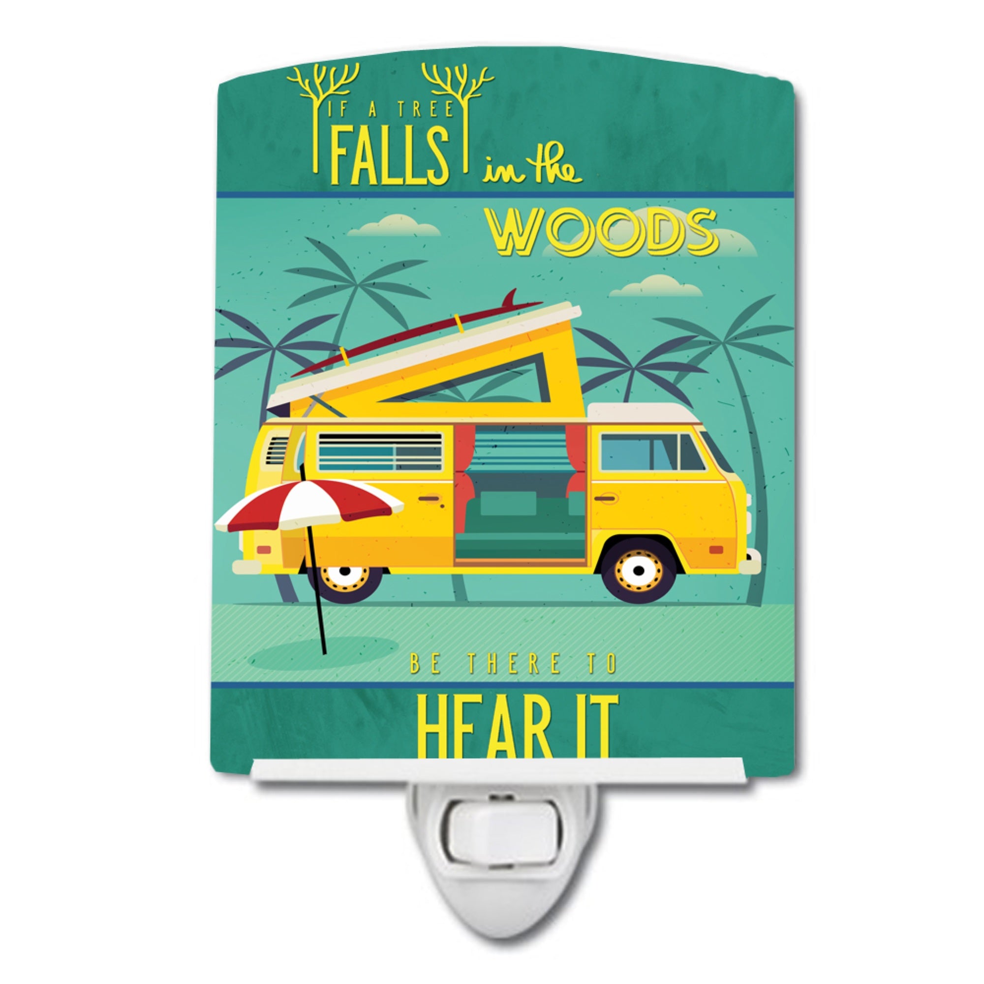  inchCarolines Treasures Be in the Woods Camper Van Ceramic Night Light, 6x4, Multicolor inch