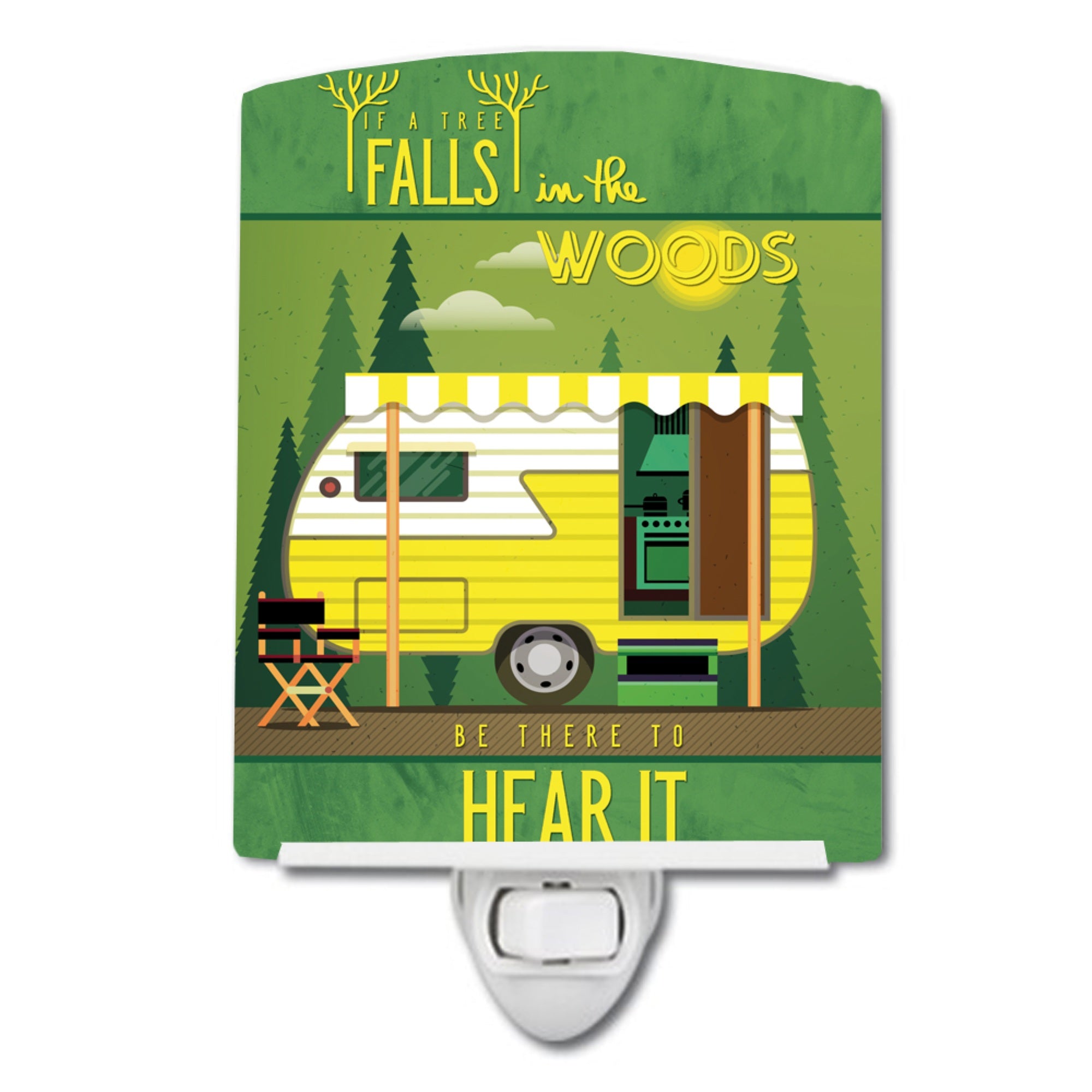  inchCarolines Treasures Be in the Woods Retro Camper Ceramic Night Light, 6x4, Multicolor inch