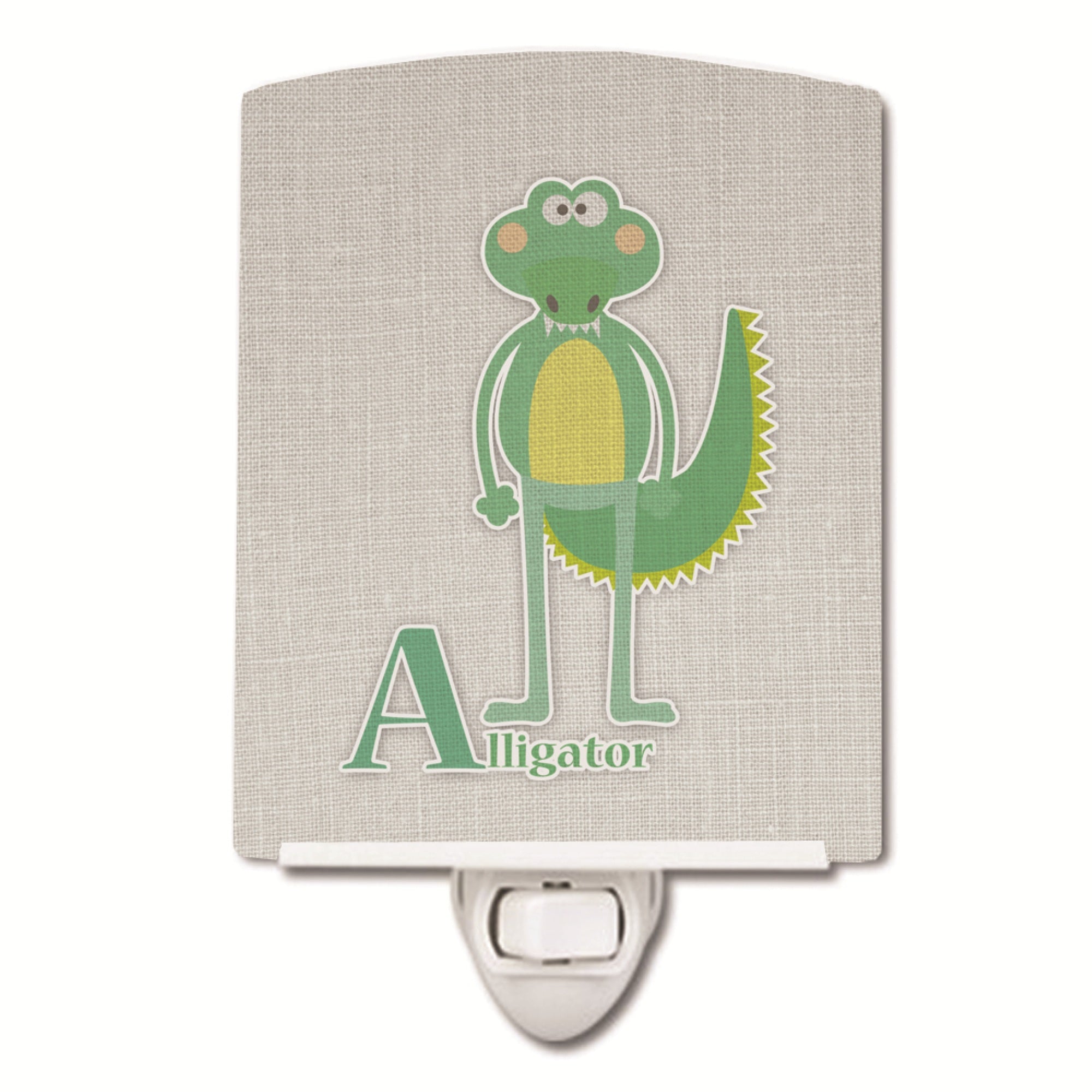  inchCarolines Treasures Alphabet A for Alligator Ceramic Night Light, 6x4, Multicolor inch
