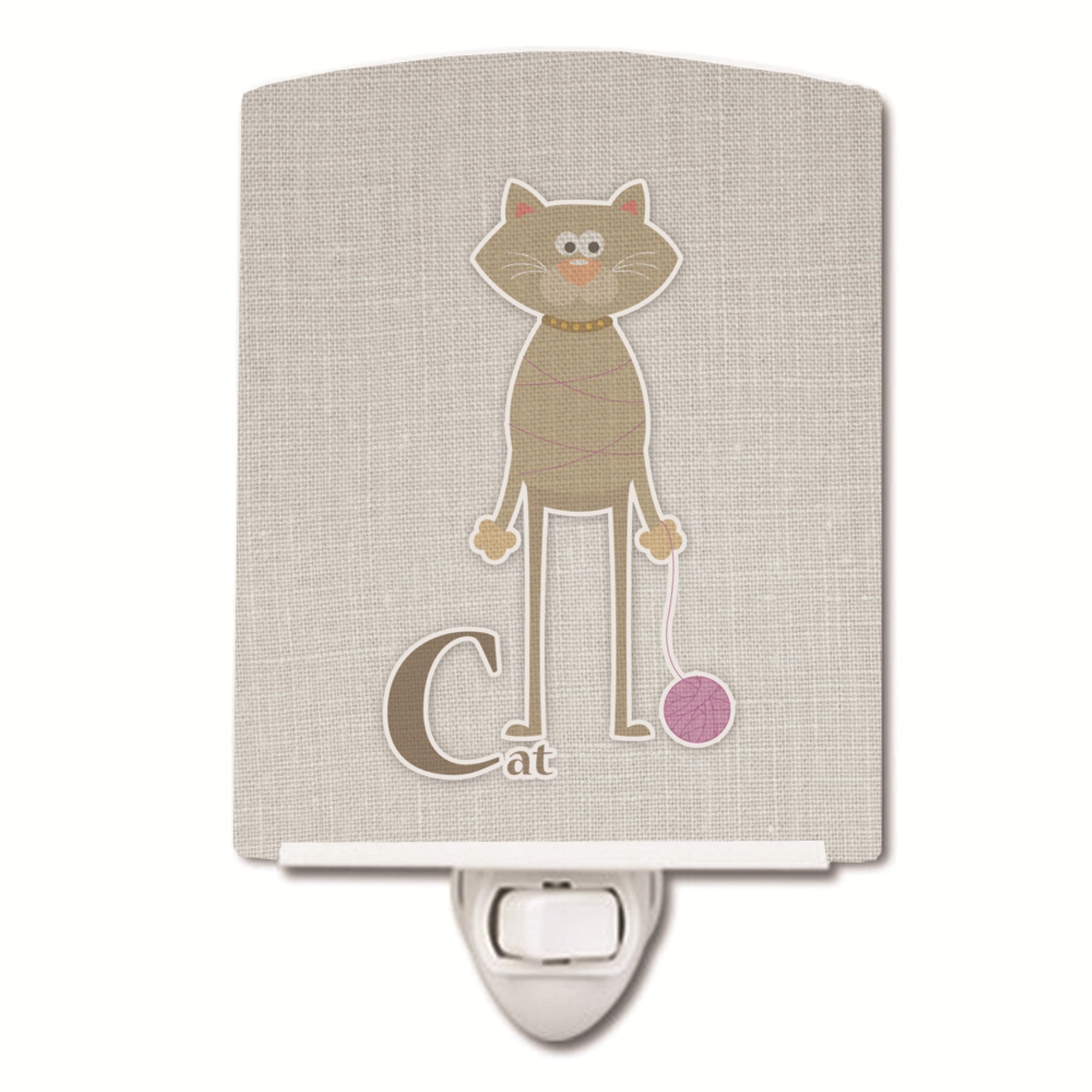  inchCarolines Treasures Alphabet C for Cat Ceramic Night Light, 6x4, Multicolor inch