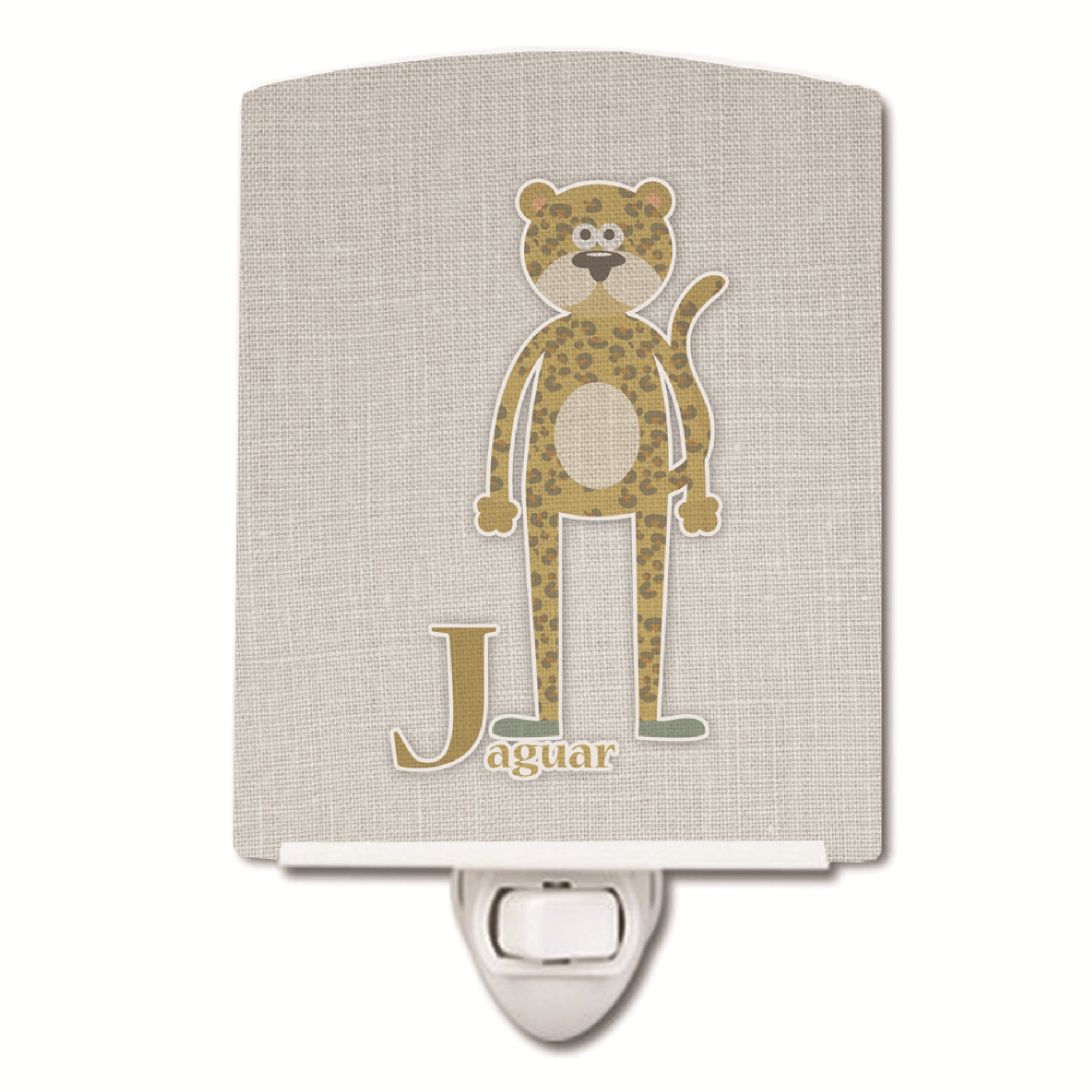  inchCarolines Treasures Alphabet J for Jaguar Ceramic Night Light, 6x4, Multicolor inch