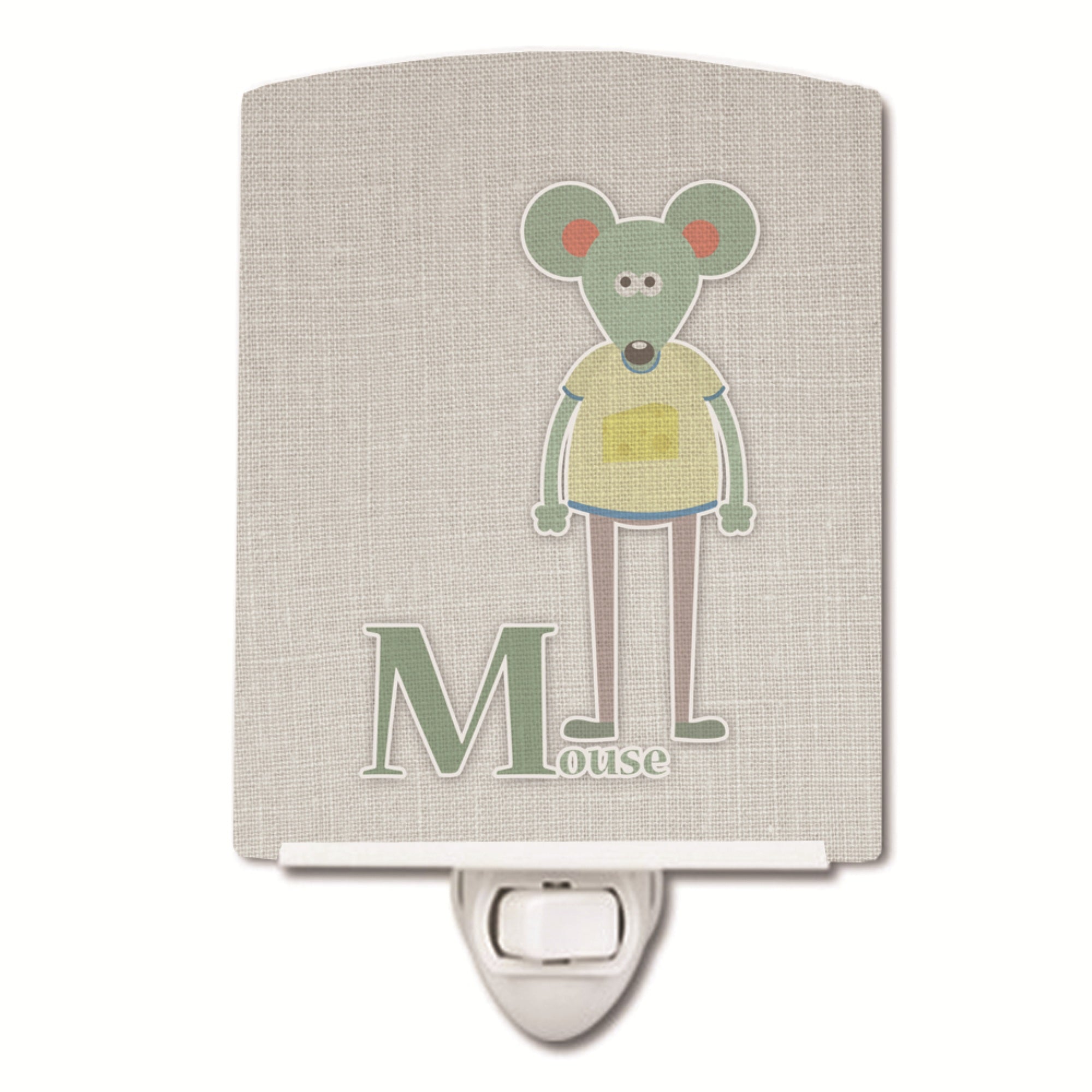  inchCarolines Treasures Alphabet M for Mouse Ceramic Night Light, 6x4, Multicolor inch